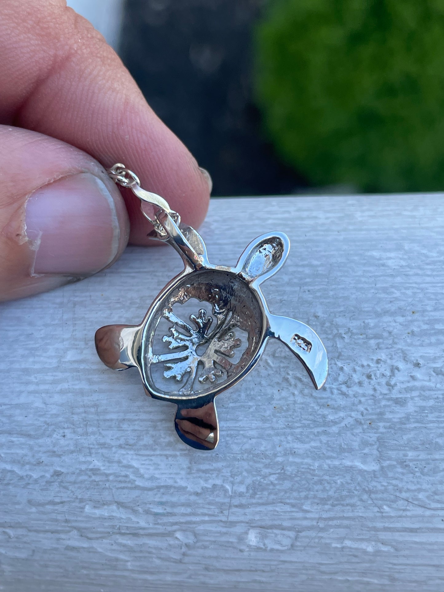 925 Sterling Silver High Polished Sea Turtle 18” Necklace.