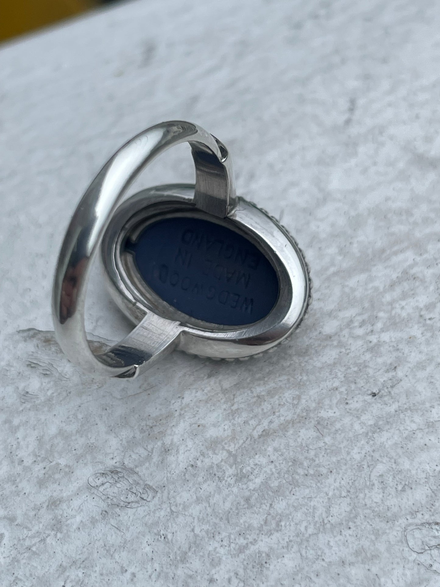 Designer Wedgwood 925 Sterling Silver Green Blue Cameo Ring Size 6