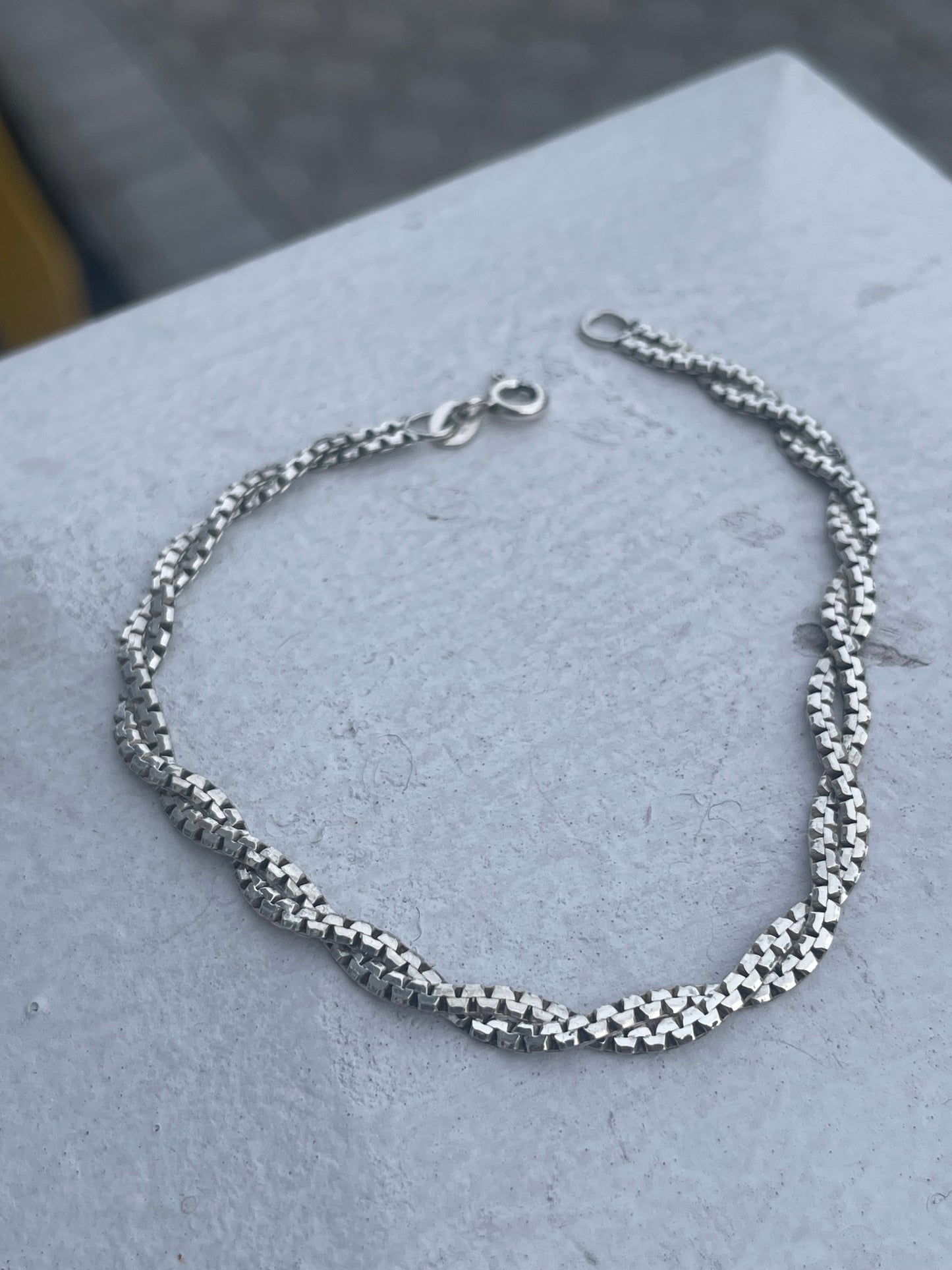 925 Sterling Silver Twist Cable Chain Link Bracelet 7”