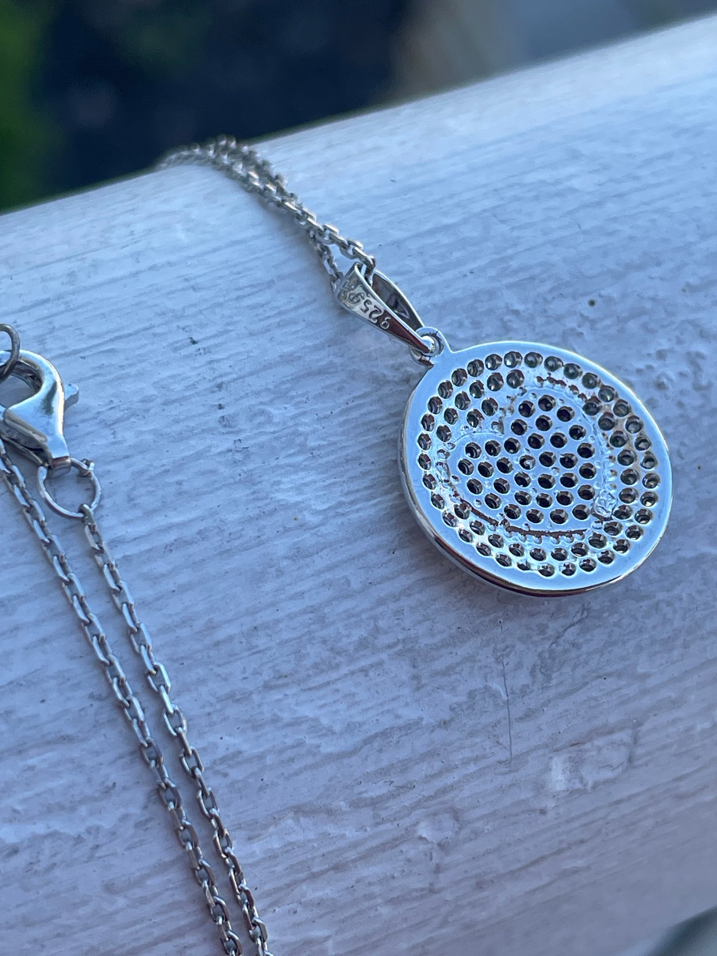 925 Sterling Silver All Heart Logo Micro Pavé Disc Necklace