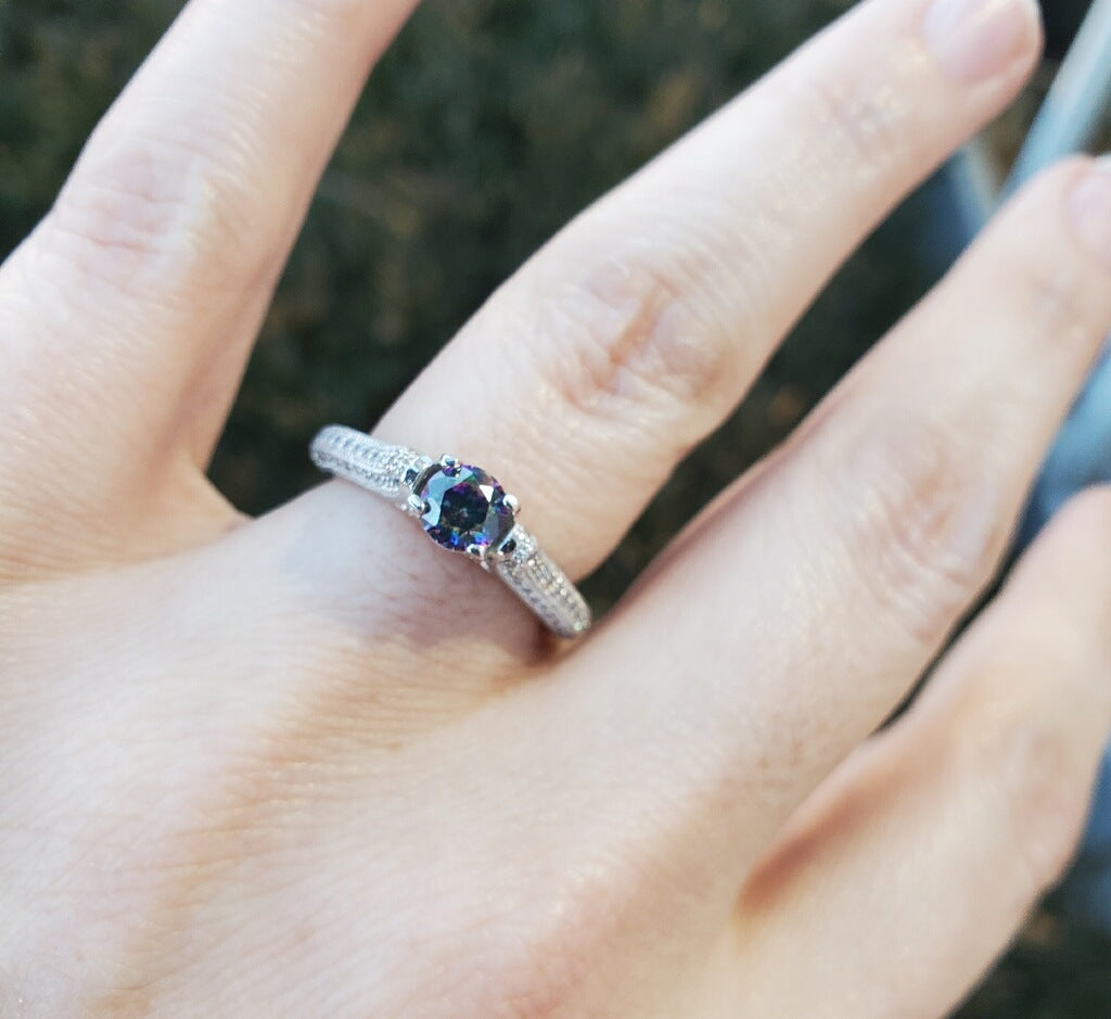 925 Sterling Silver Mystic Topaz Empire Setting Ring