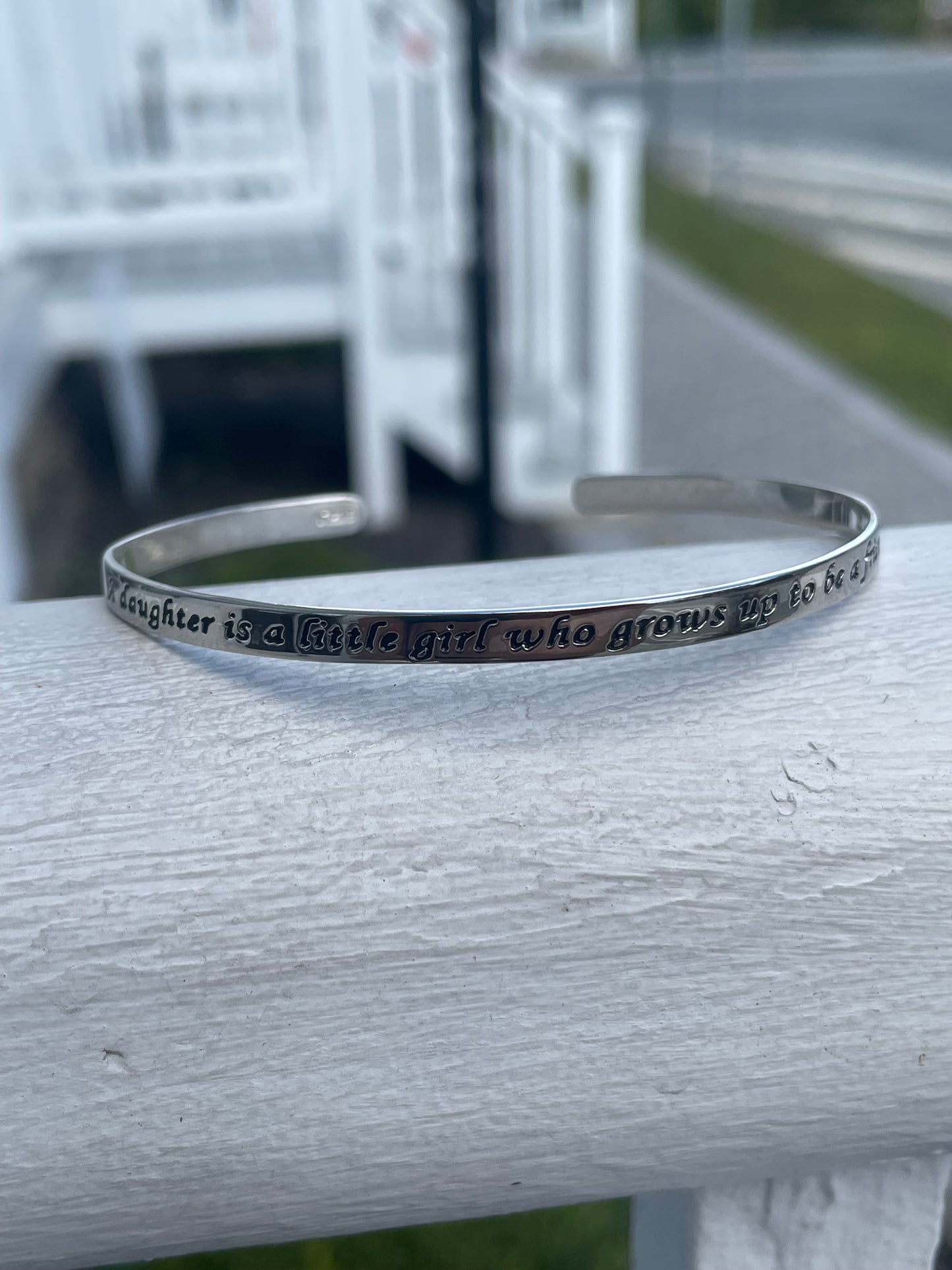 925 Sterling Silver A Daughter is a little girl who grows up to be a friend cuff bracelet cuff bracelet