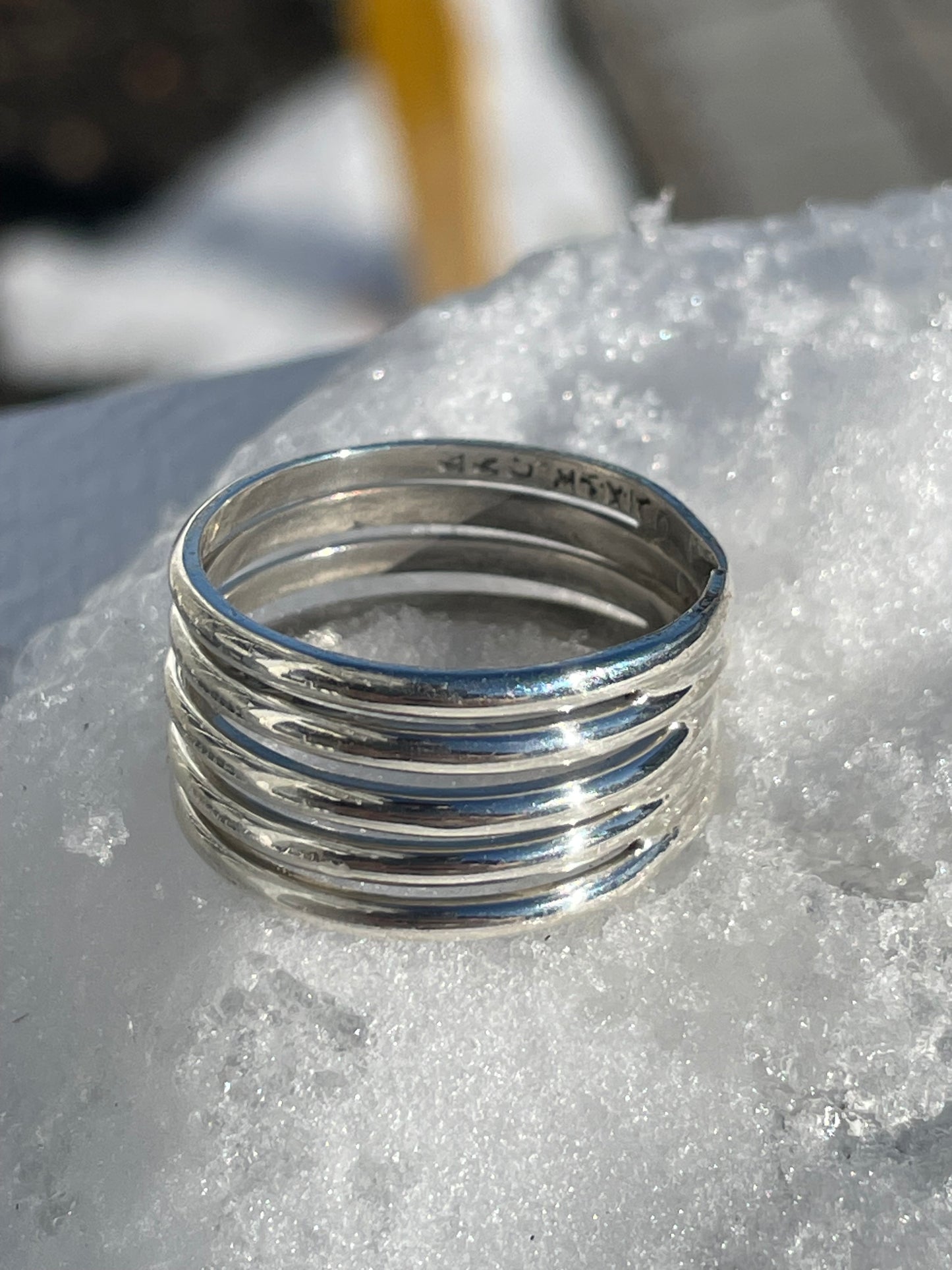 925 Sterling Silver Solid 5 Band Ring Size 10