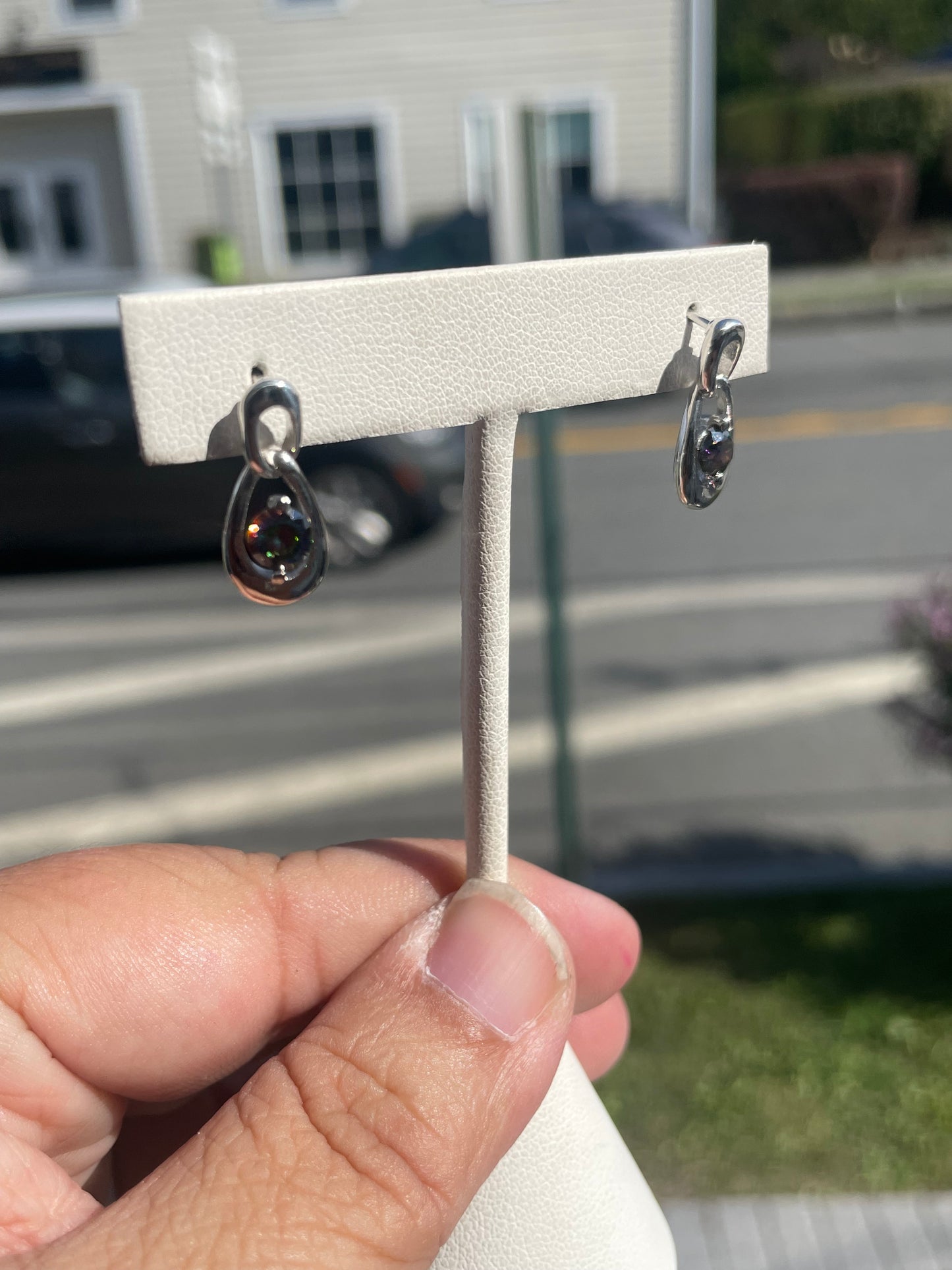 925 Sterling Silver Mystic Topaz Mini Drop Earrings