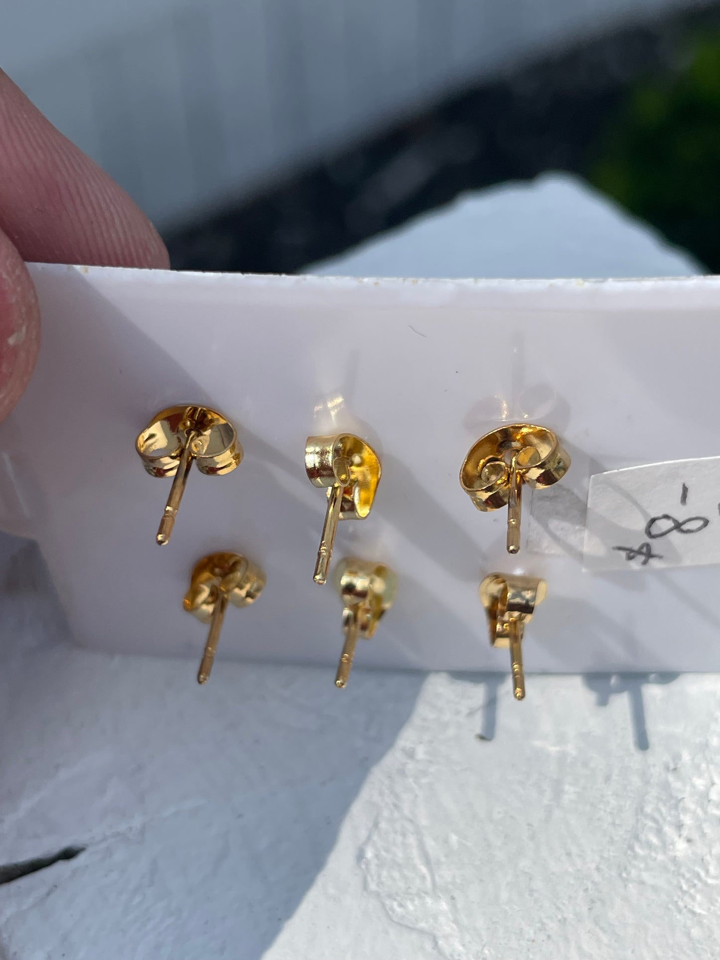 Stainless Steel 3pair Set Graduated Ball Stud Earrings