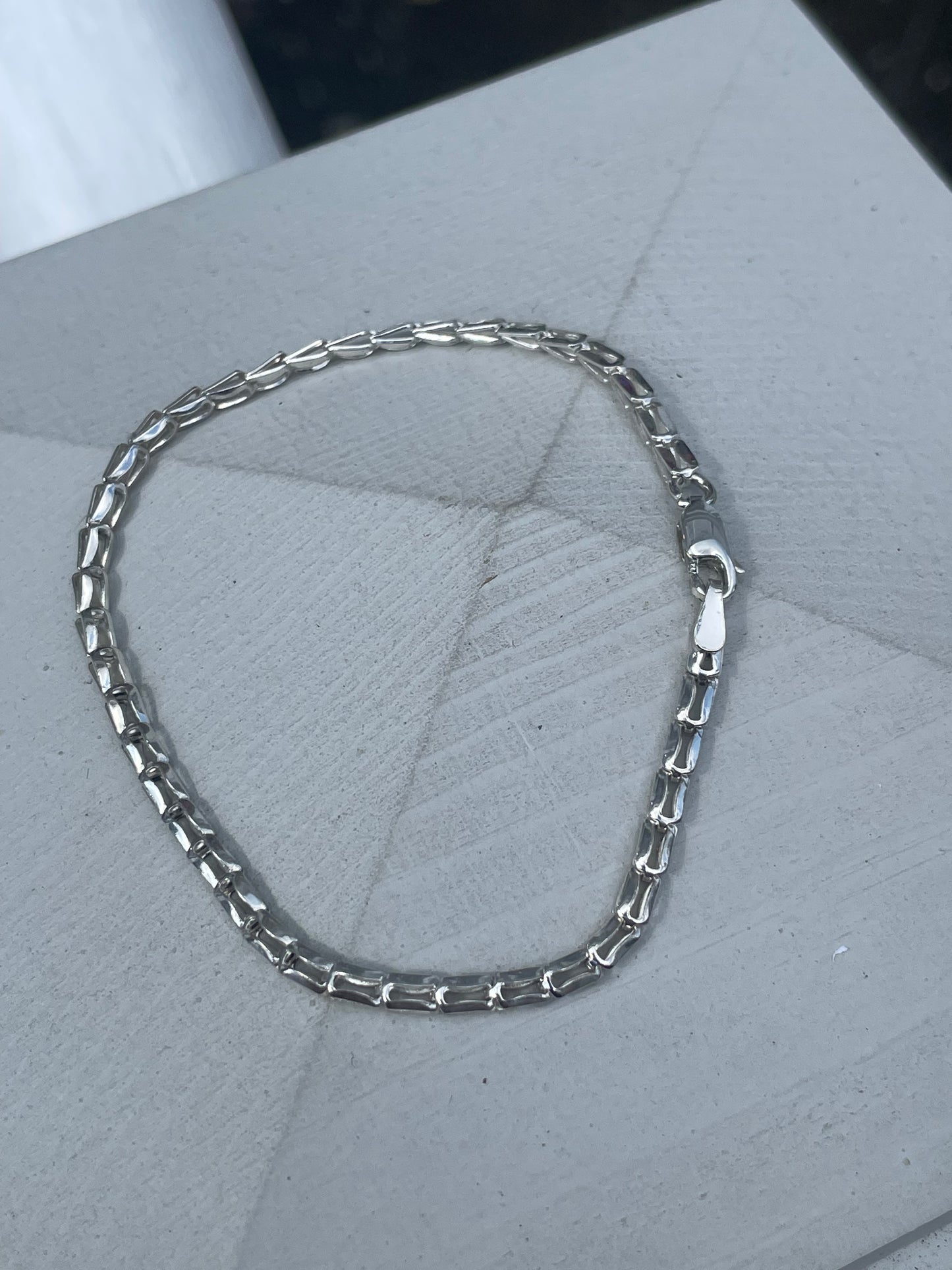 925 Sterling Silver Empire Link Bracelet 7”
