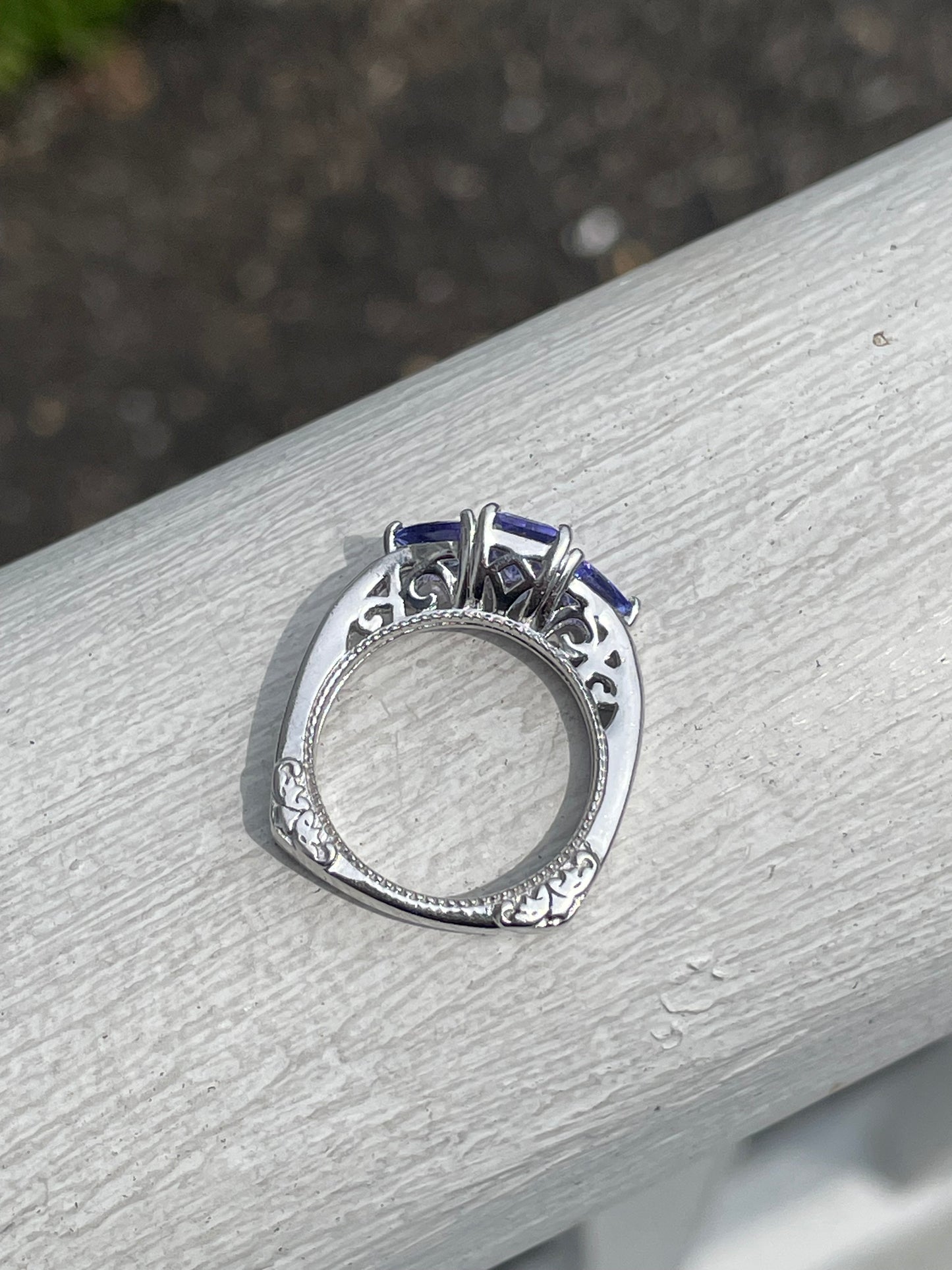 925 Sterling Silver PPF Natural Tanzanite Ring Size 6