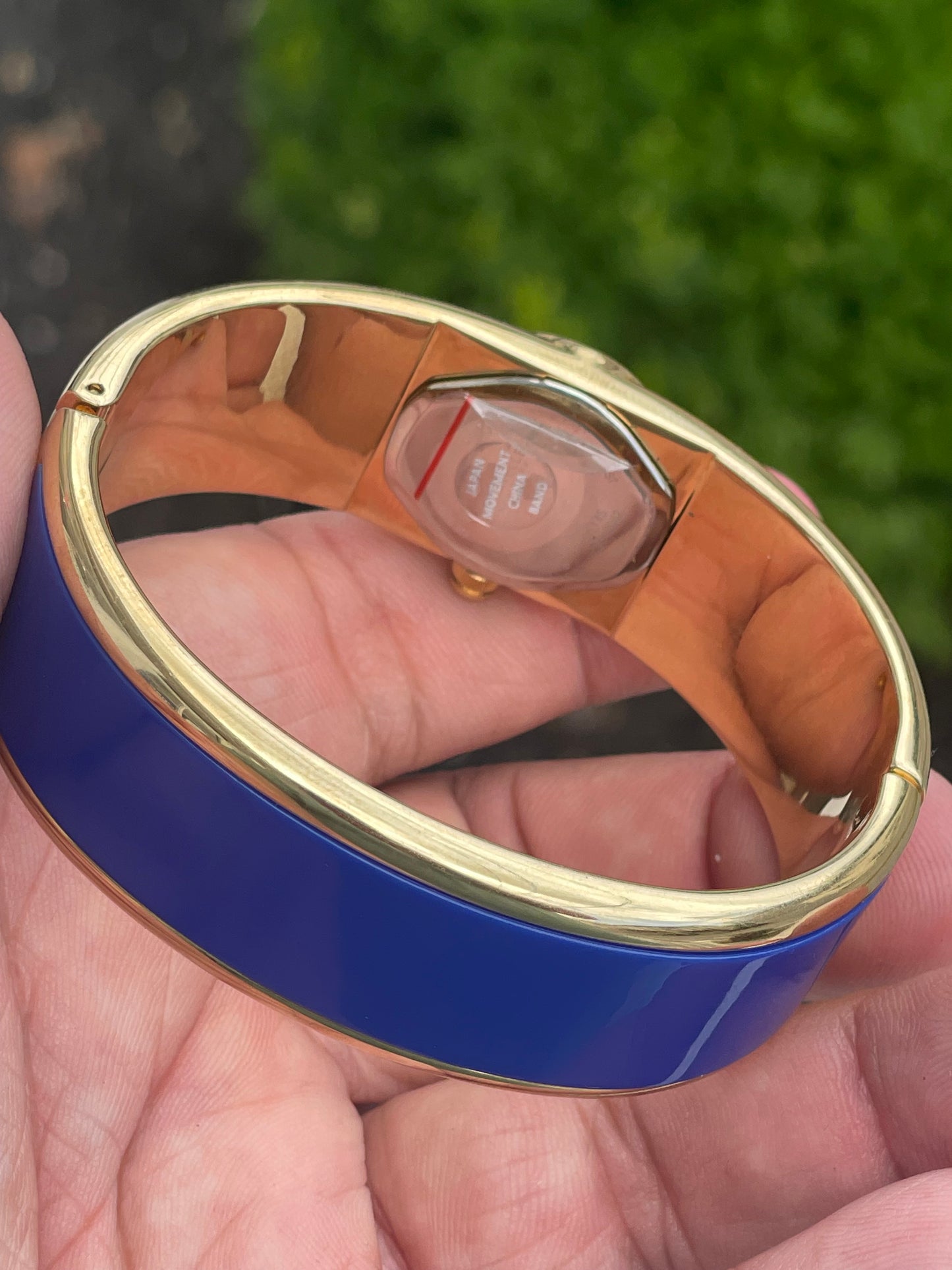Caravelle by Bulova Royal Blue & Gold Bangle Bracelet Watch