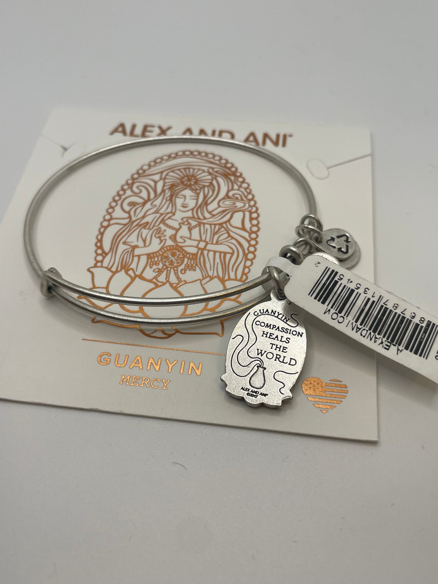 Alex and Ani Silver Color Guanyin Bracelet New with Tags