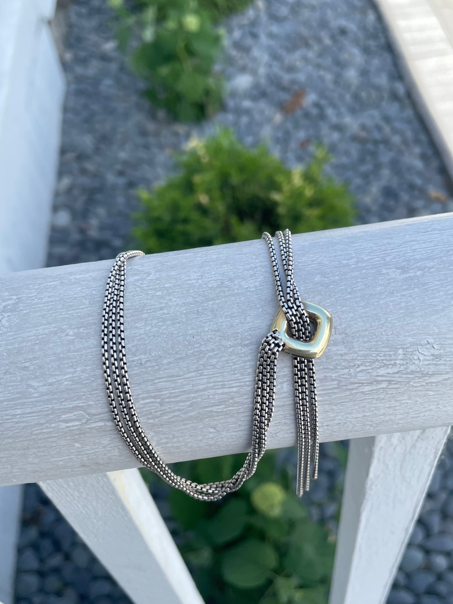 Retired David Yurman Multi Cable Strand Tassel Necklace 15” + 3” plunge