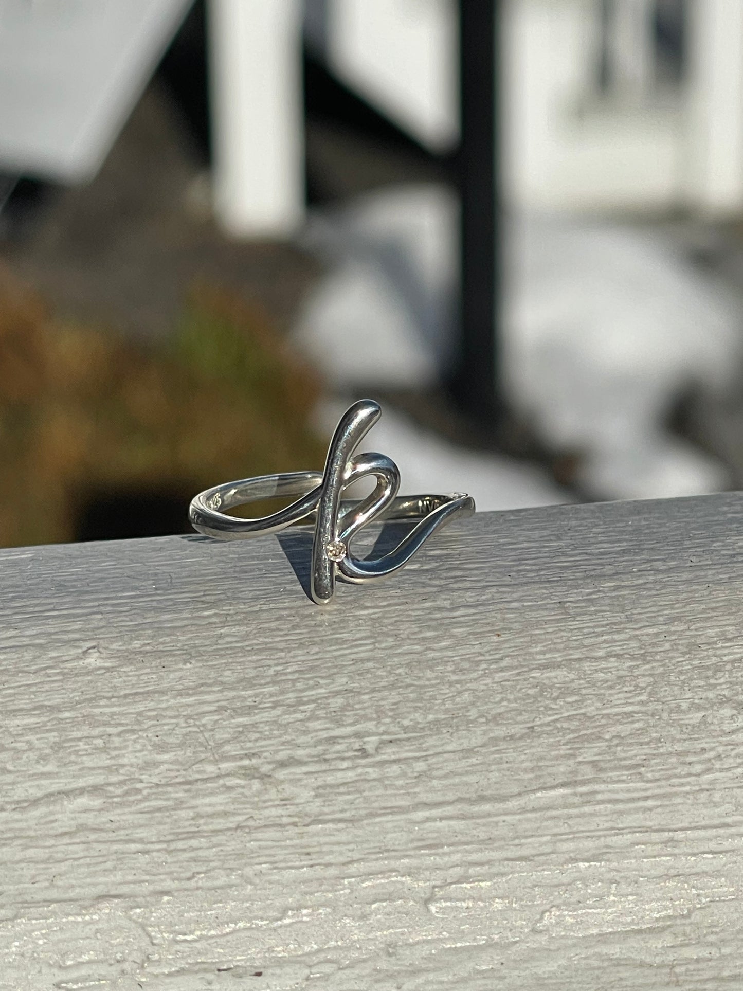 Silver Initial K Ring