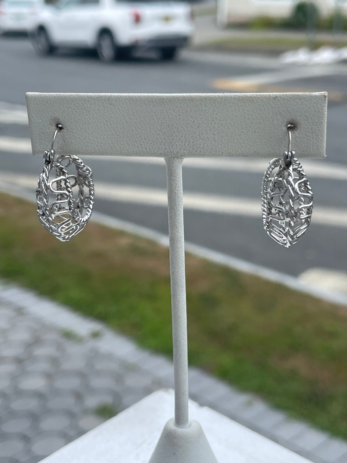 925 Sterling Silver Open Wire Hoop Earrings 22mm
