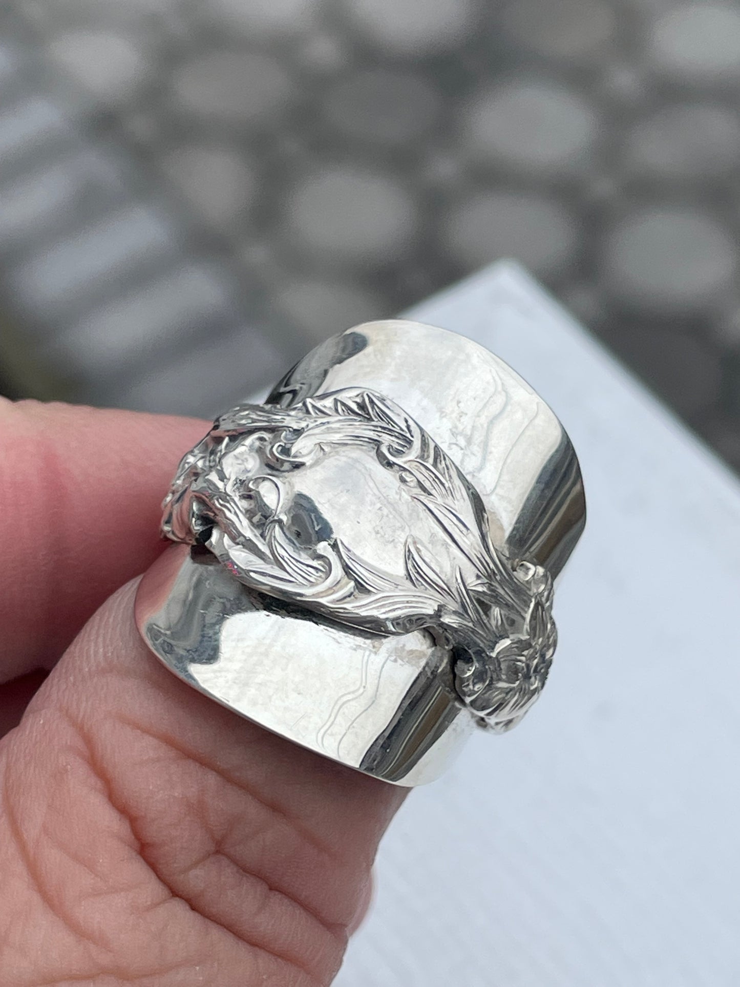 Vintage 925 Sterling Silver Gorham Spoon Ring Open Size