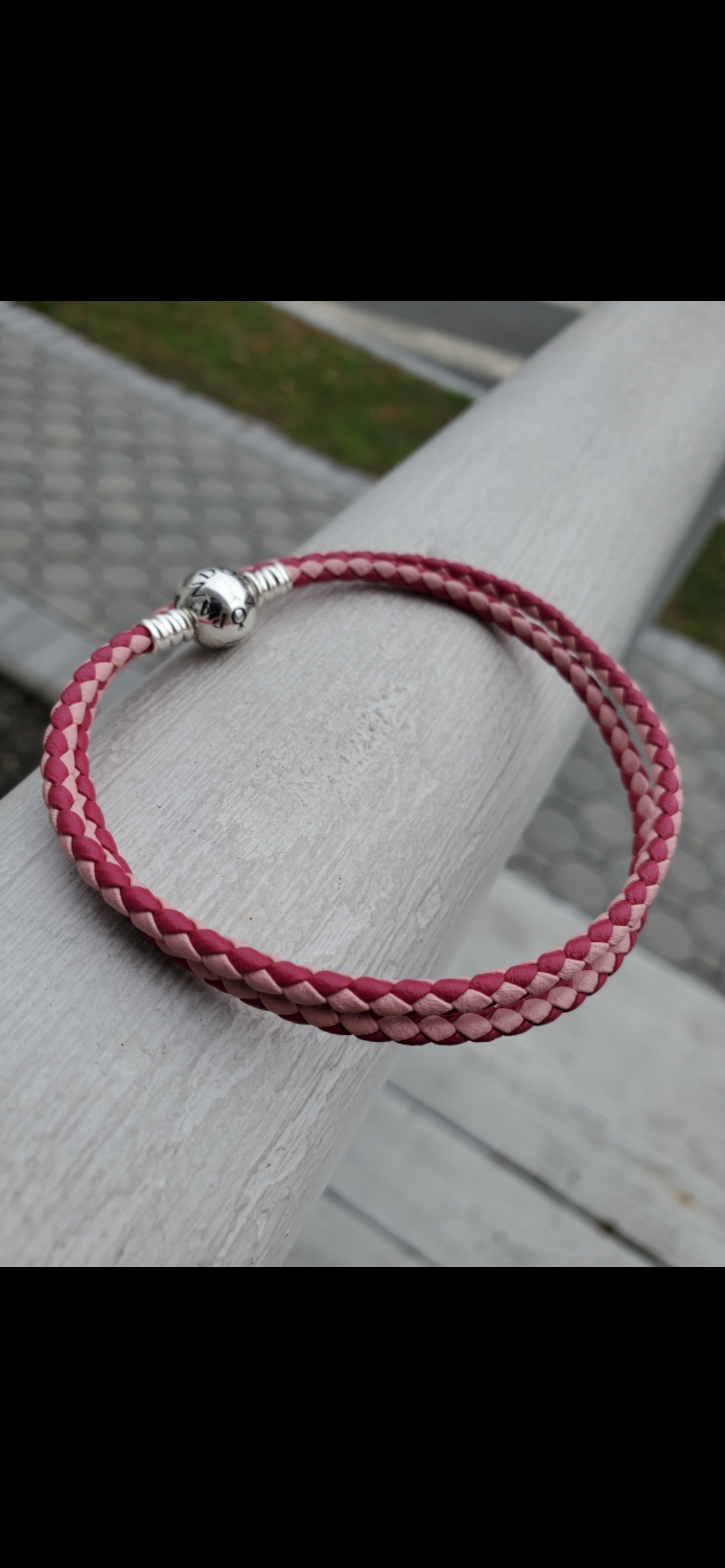 Pandora Woven Double Leather Pink Mix Bracelet 590747CPMX-D2