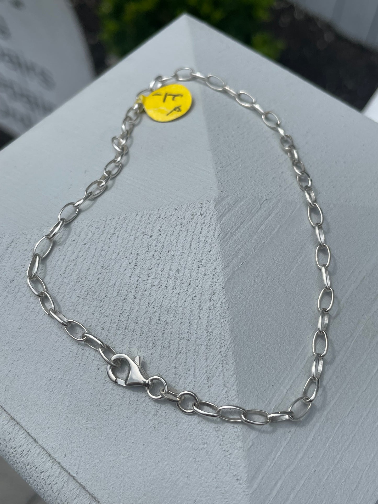 925 Sterling Silver Paperclip Design Anklet