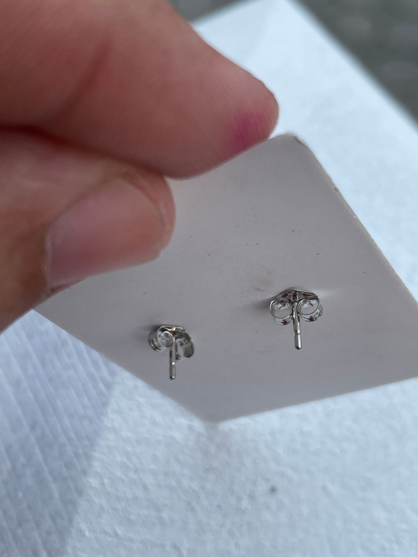 14k White Gold White Topaz & Diamond Stud Earrings