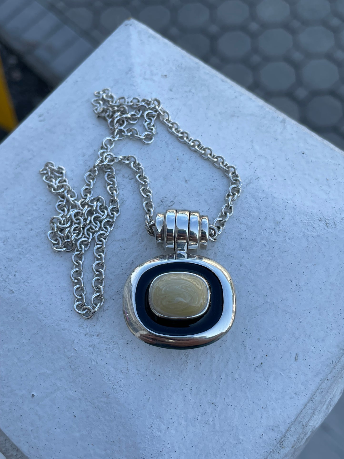 Designer Espo 925 Sterling Silver Reversible Necklace