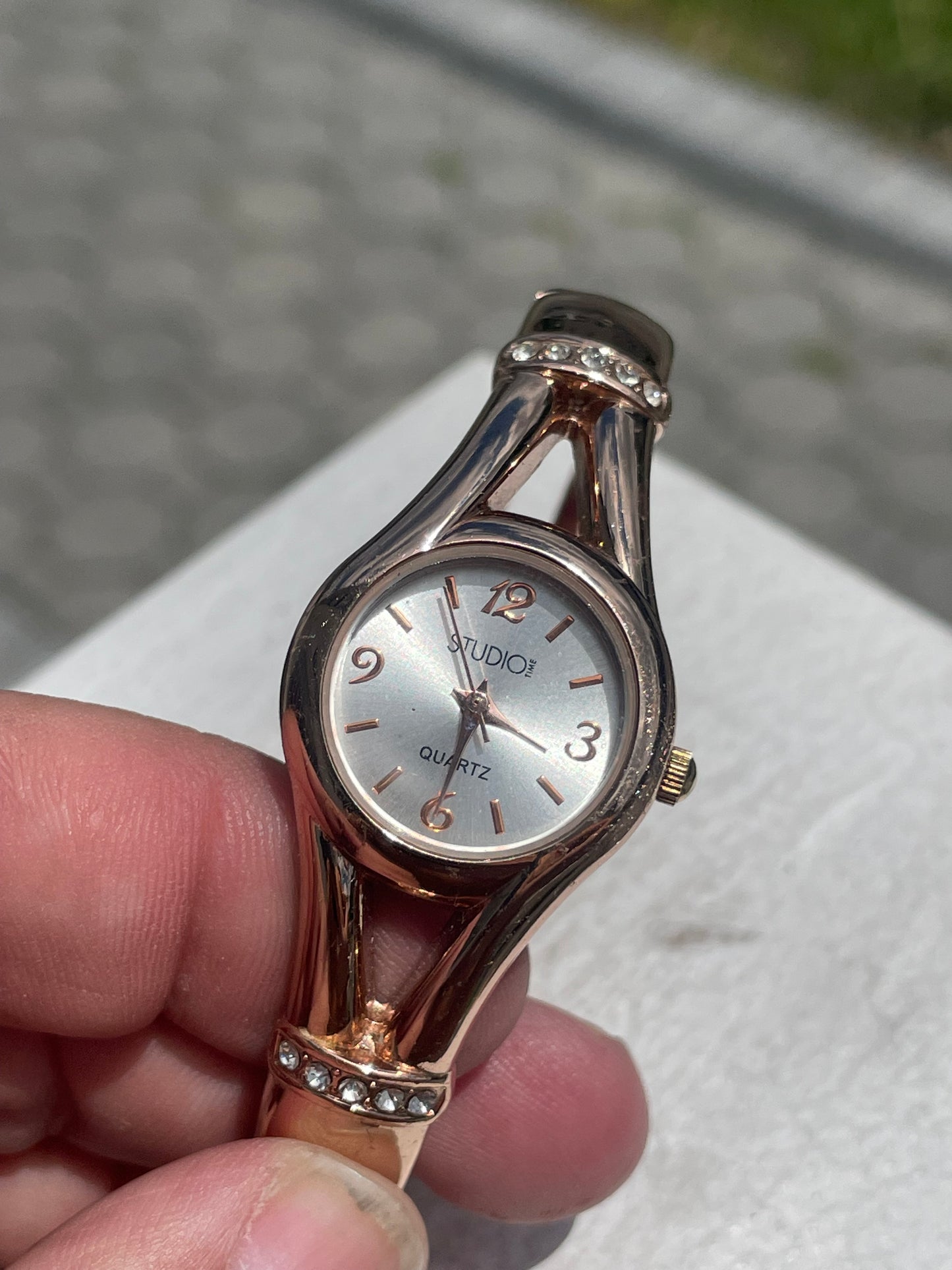 Studio Time Rose Goldtone Cuff Quartz Watch