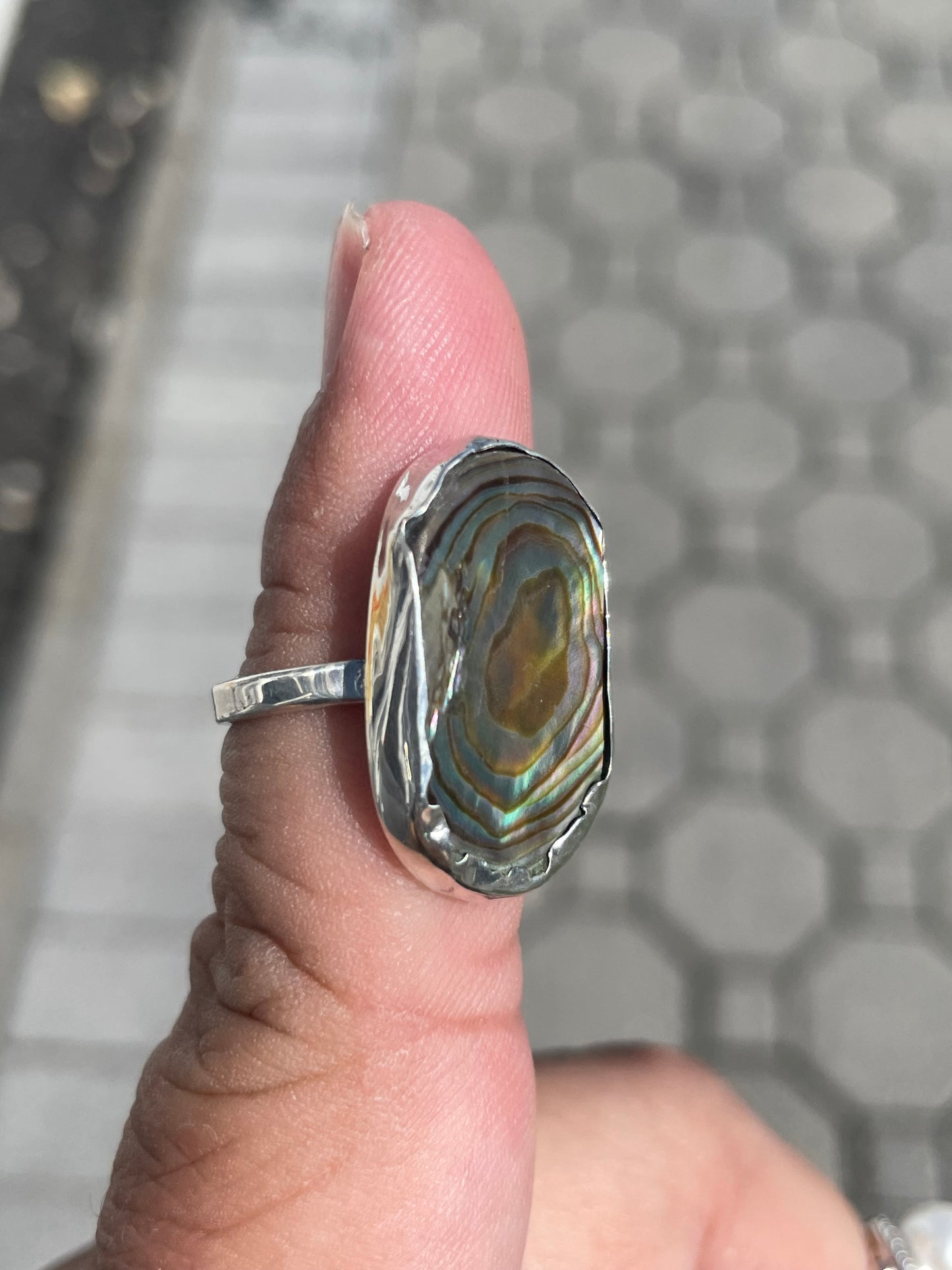 925 Sterling Silver Handmade Abalone Ring