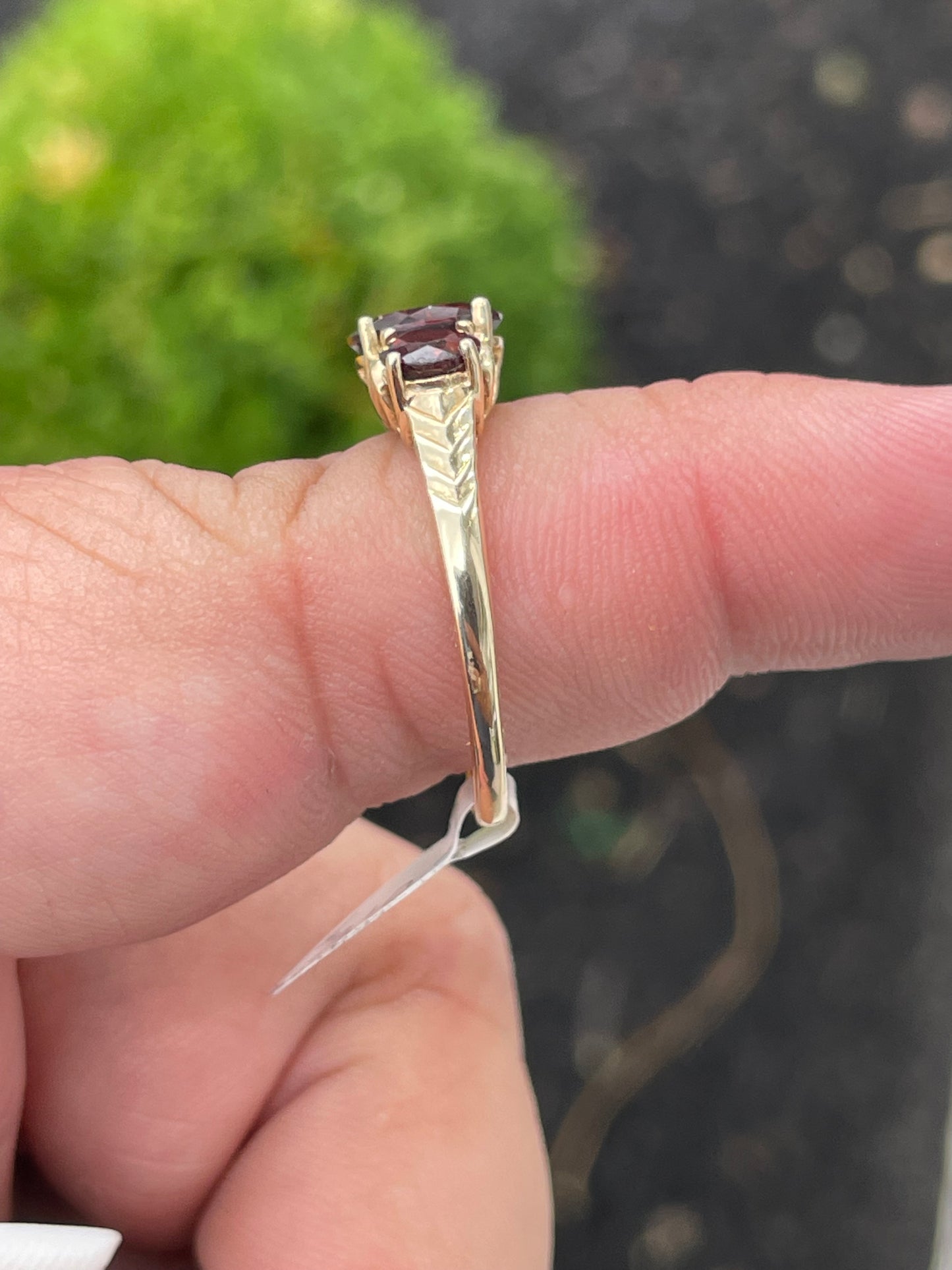 14k Gold Past Present Future 2.00ct Garnet Ring