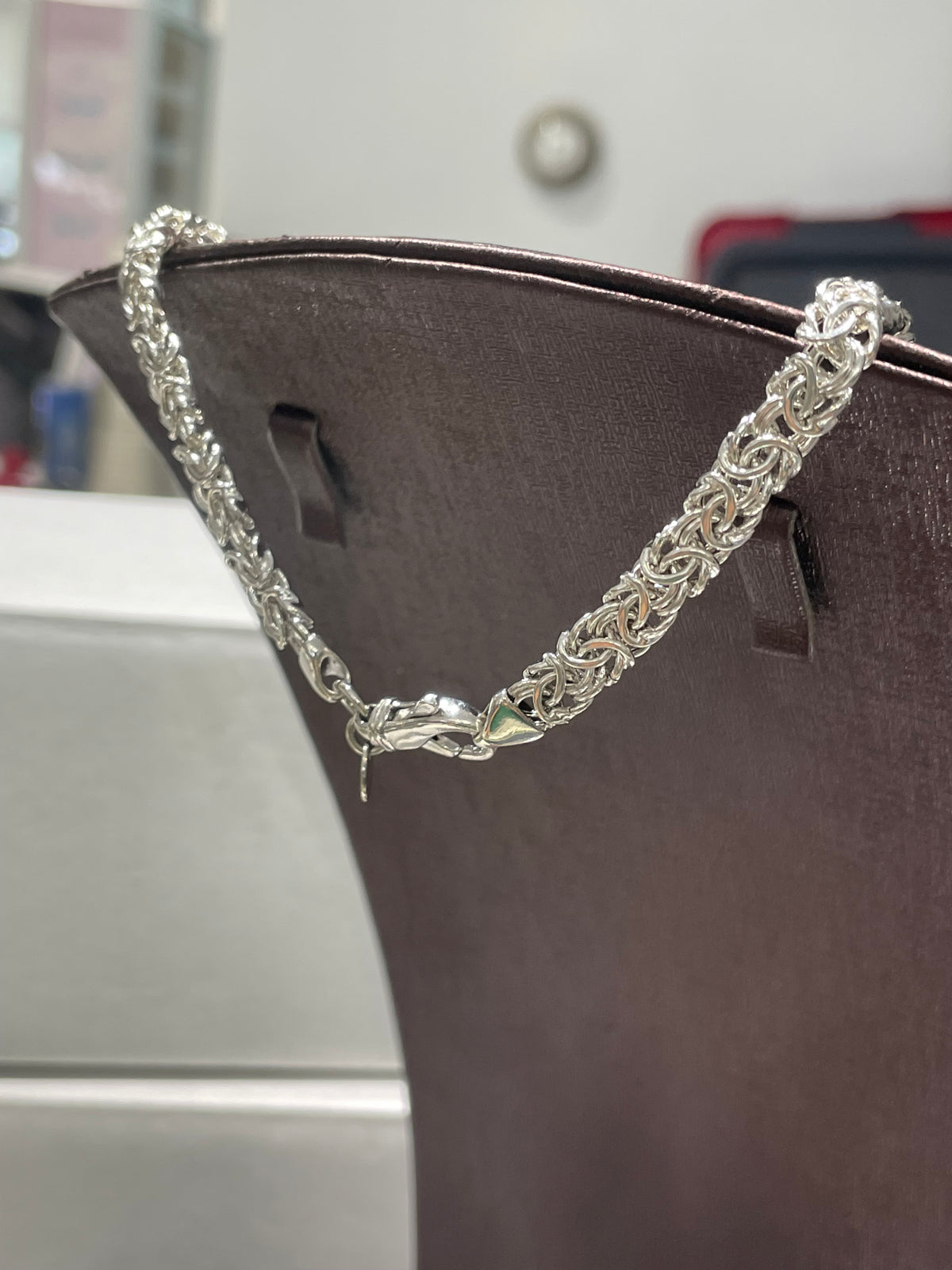 925 Sterling Silver Byzantine Link Necklace 18”