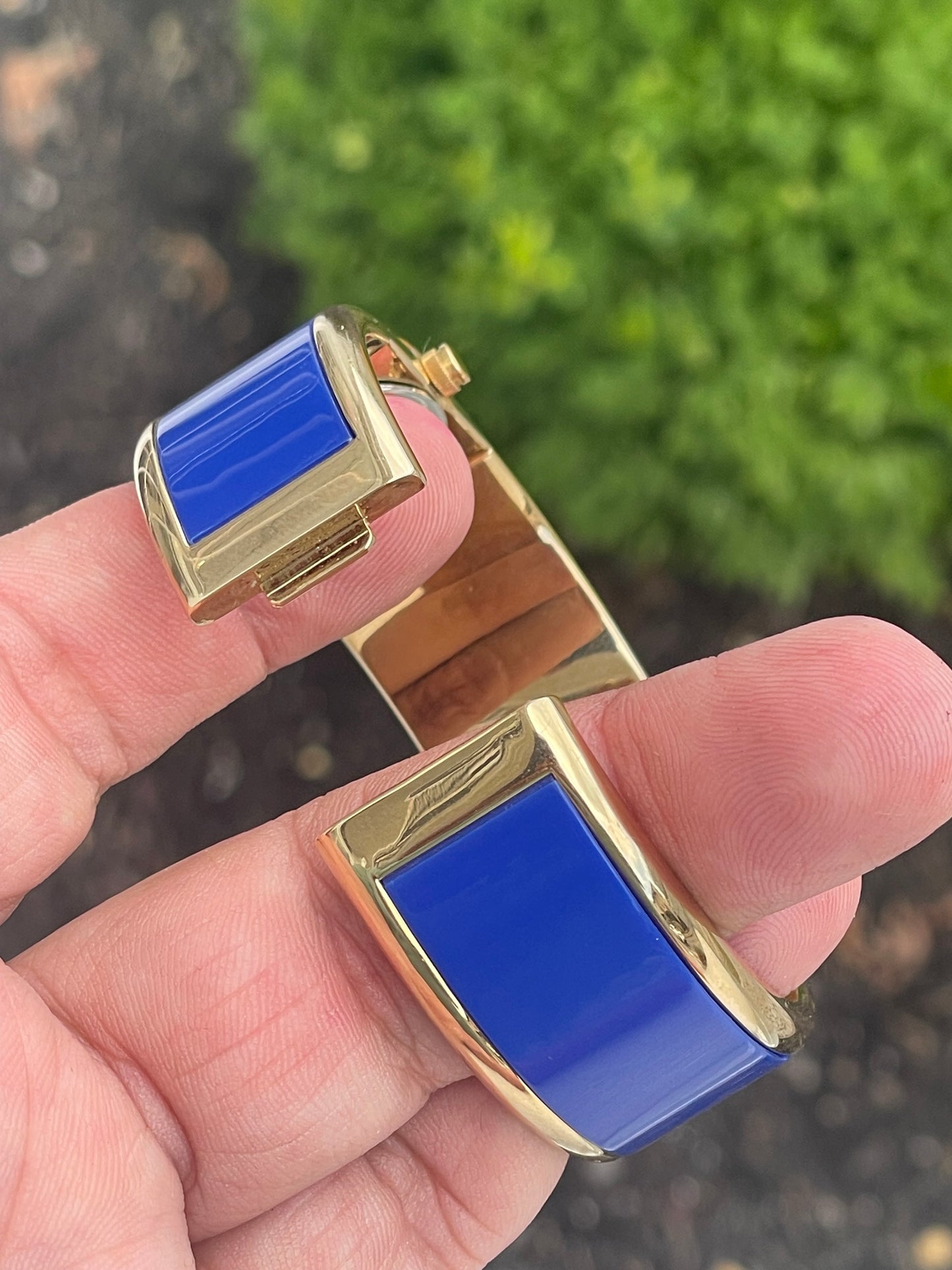 Caravelle by Bulova Royal Blue & Gold Bangle Bracelet Watch