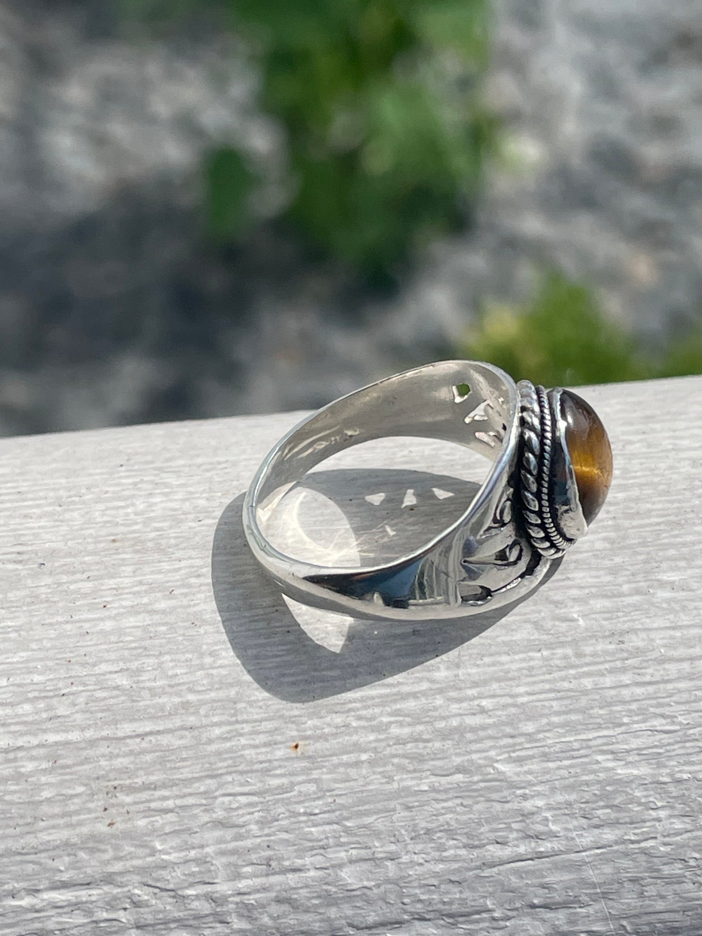 925 Sterling Silver Tiger’s Eye Ring Size 7