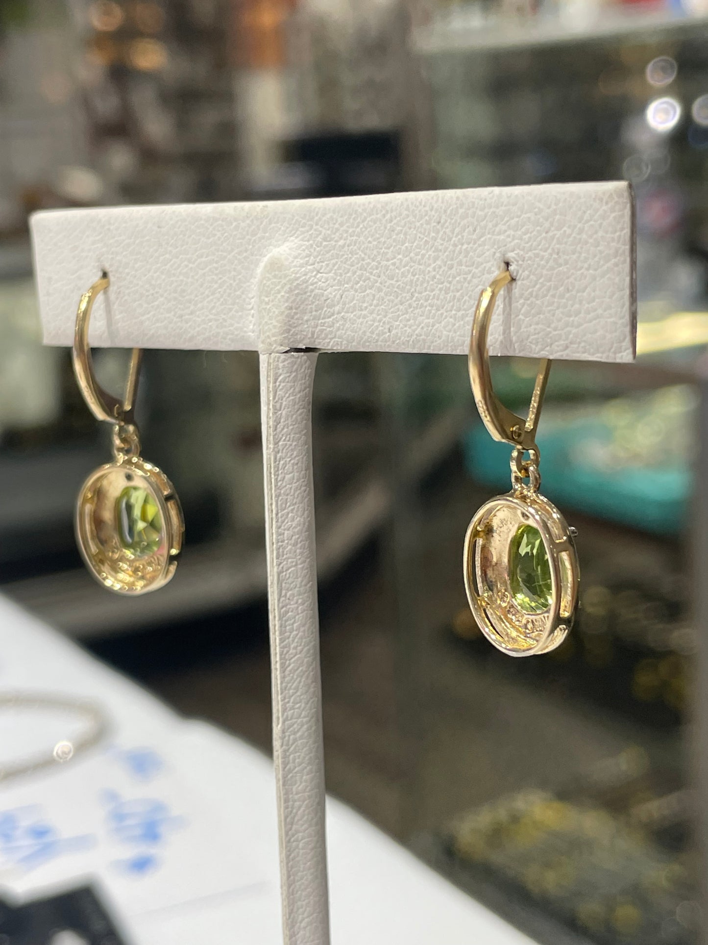 925 Sterling Silver Vermeil Peridot Drop Earrings