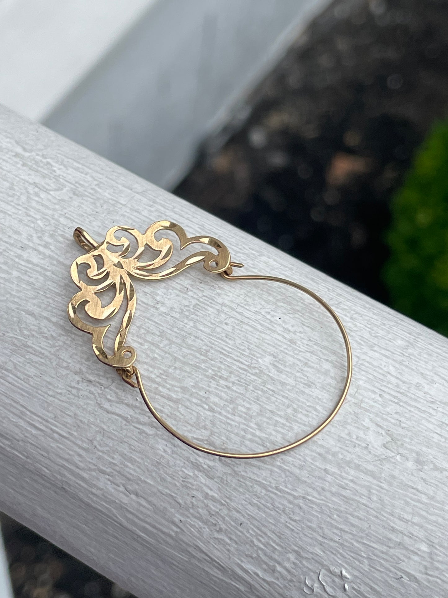 Vintage 14k Gold 1980s Butterfly Wing Charm Holder Pendant