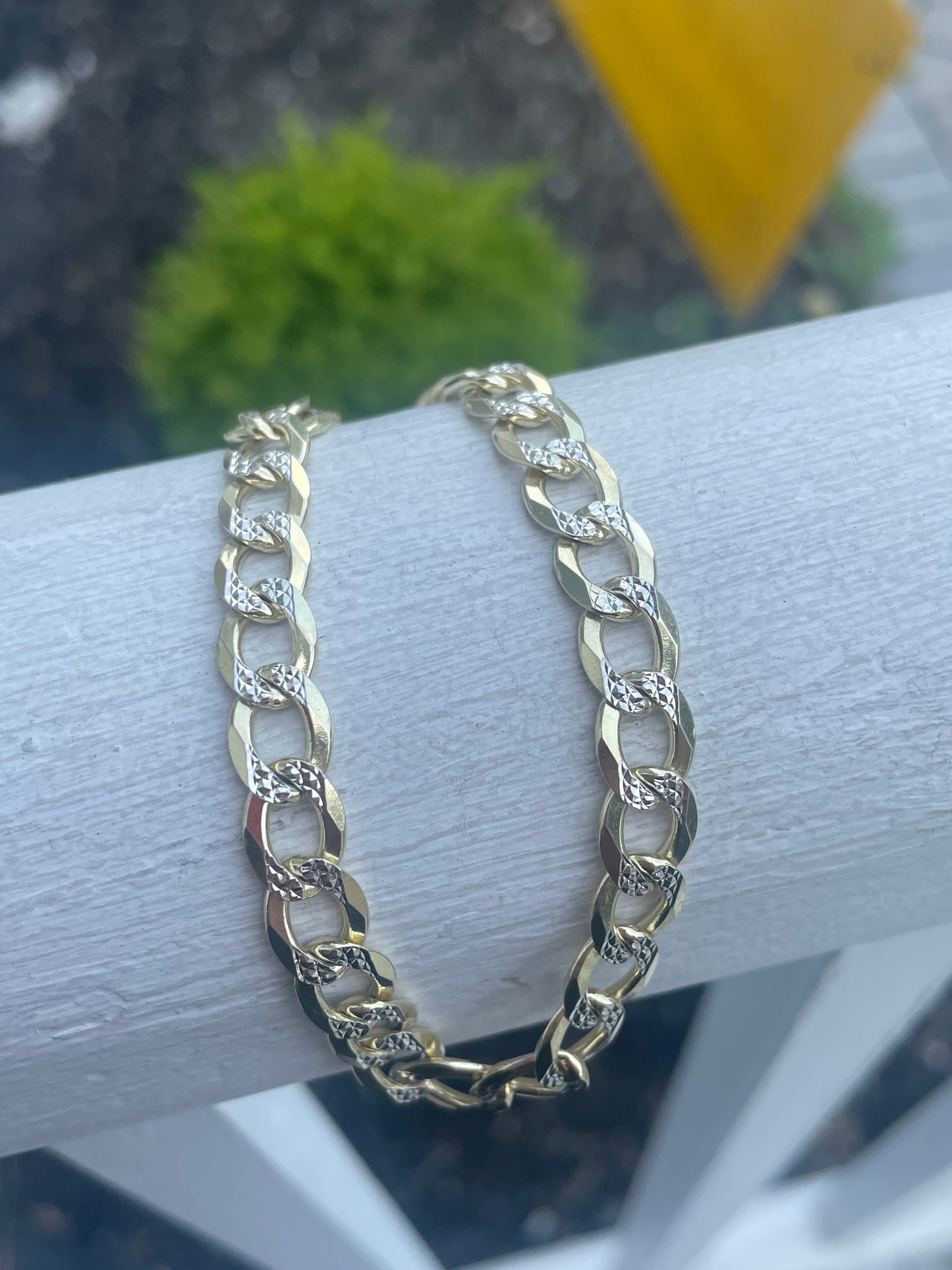 925 Sterling Silver Vermeil Cuban Link Bracelet 9.25”