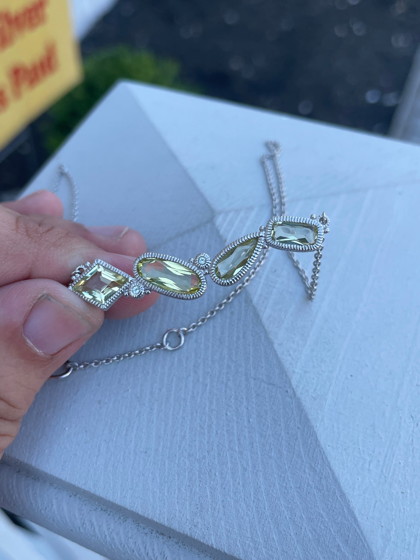 925 Sterling Silver Designer Judith Ripka Citrine Necklace