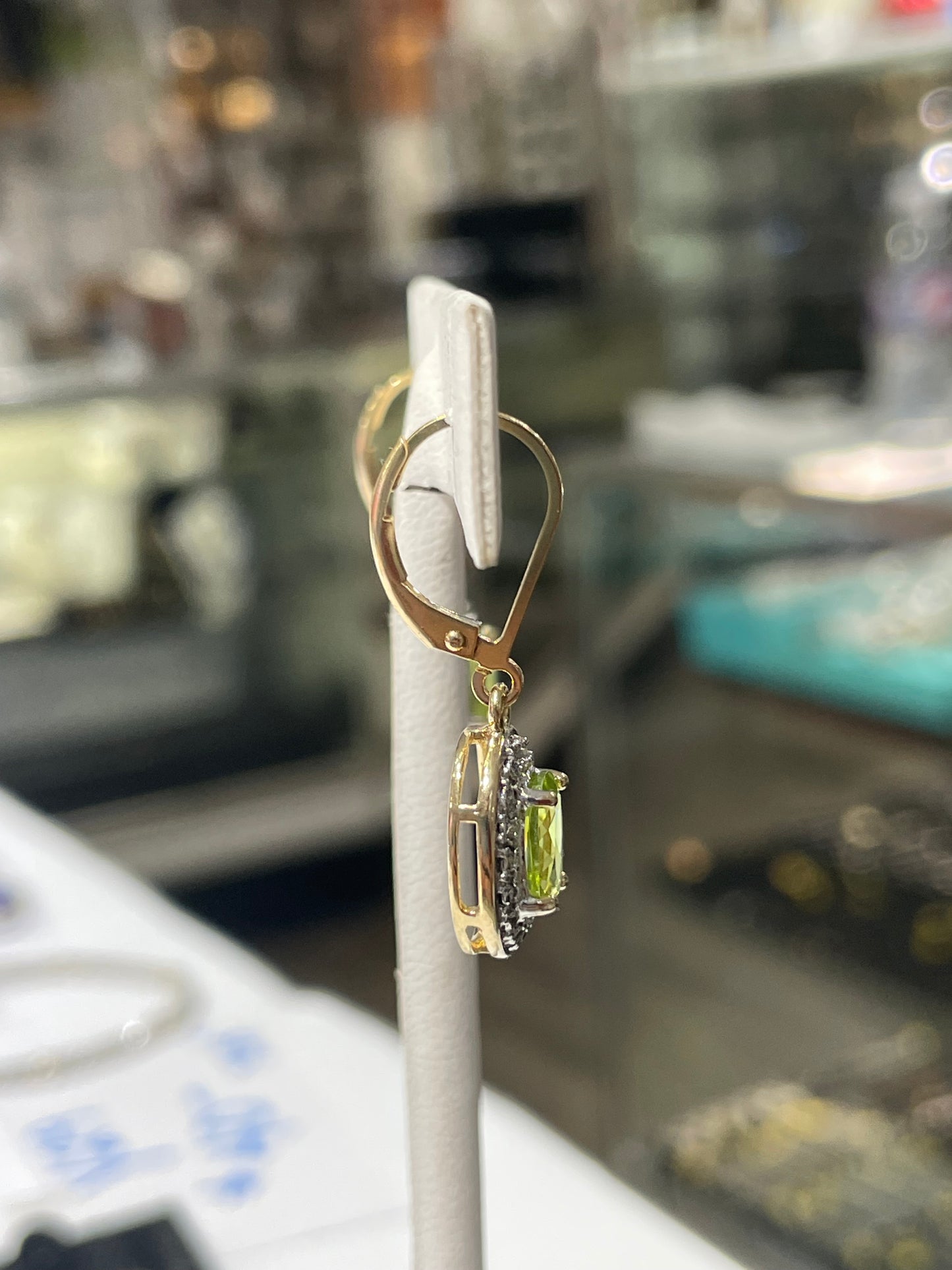 925 Sterling Silver Vermeil Peridot Drop Earrings
