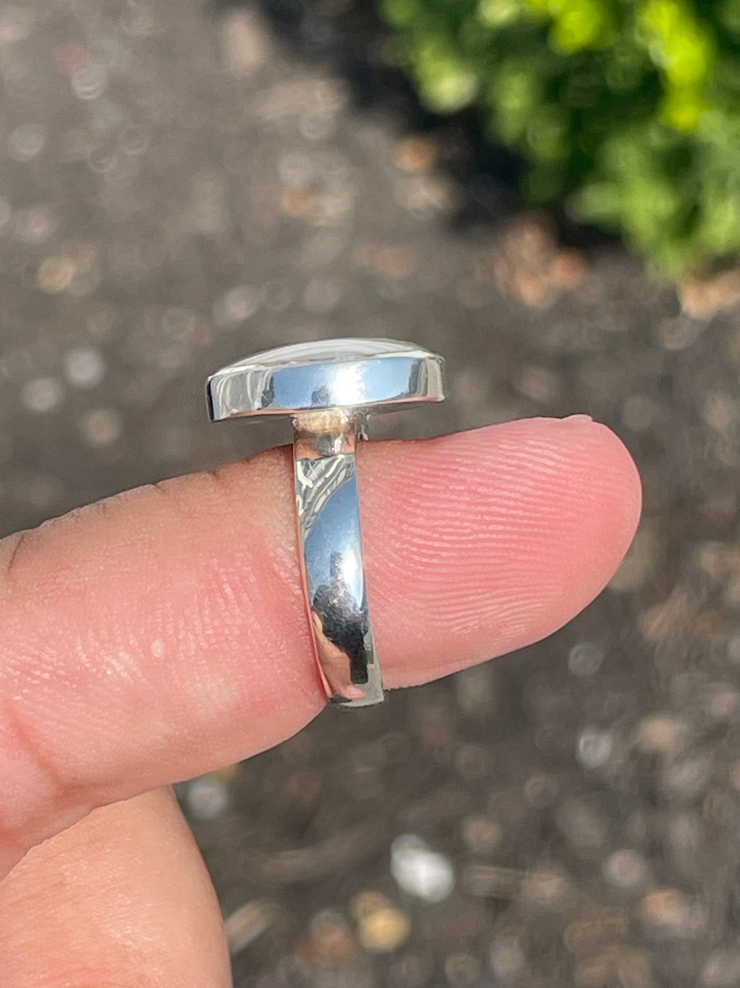 925 Sterling Silver Mother of Pearl & Black Onyx Yin Yang Signet Ring Size 5.5