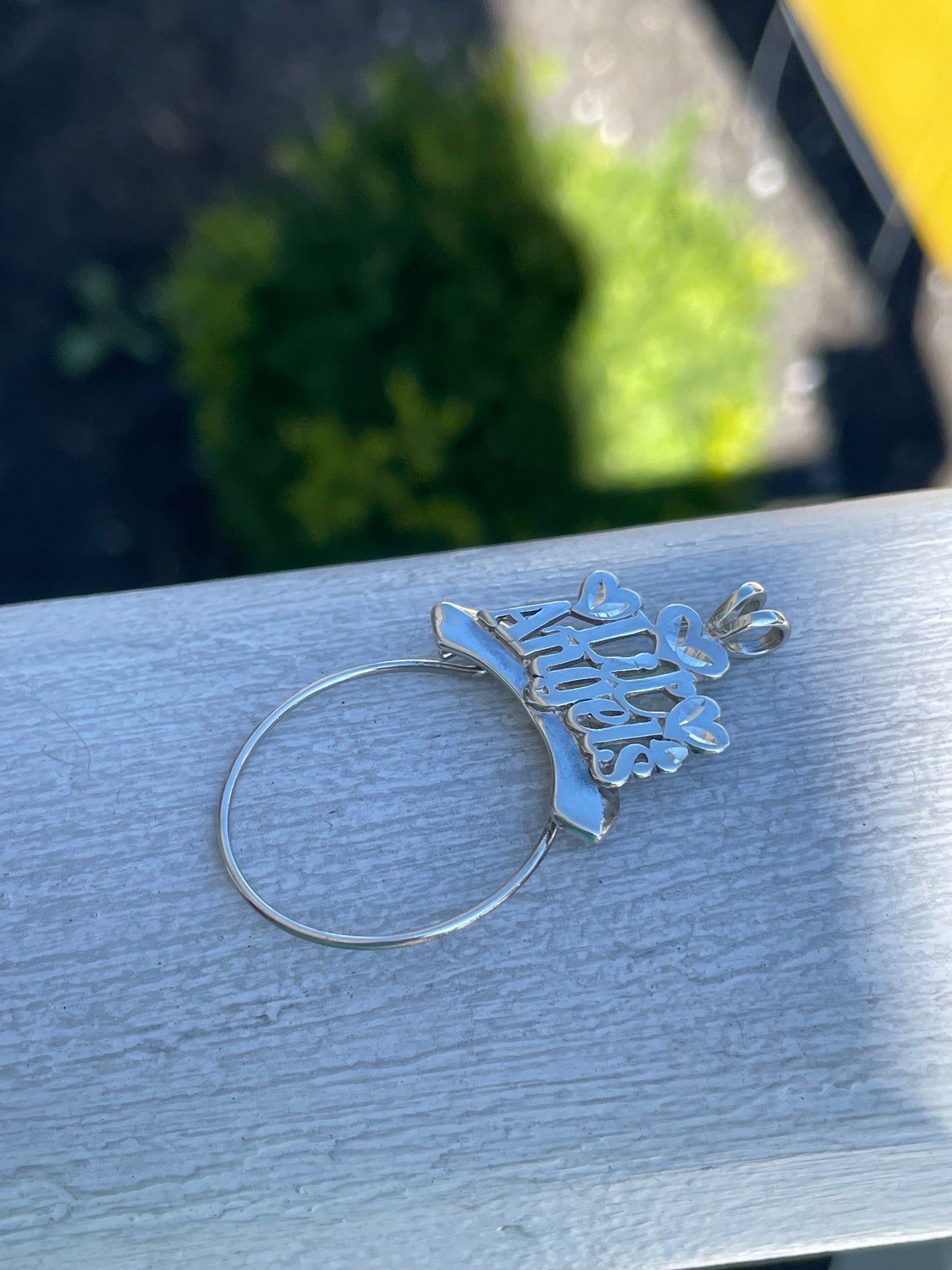 925 Sterling Silver Vintage Lil Angels Charm Holder Pendant