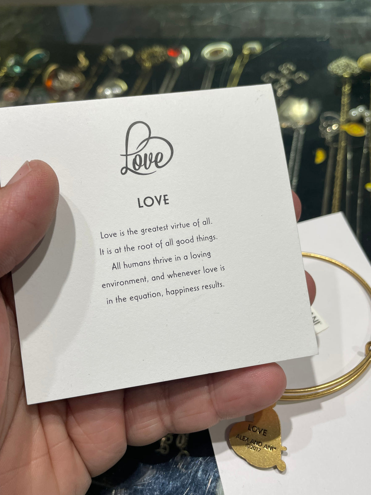 Alex and Ani Gold Tone Love Bracelet - New with tags & gift box