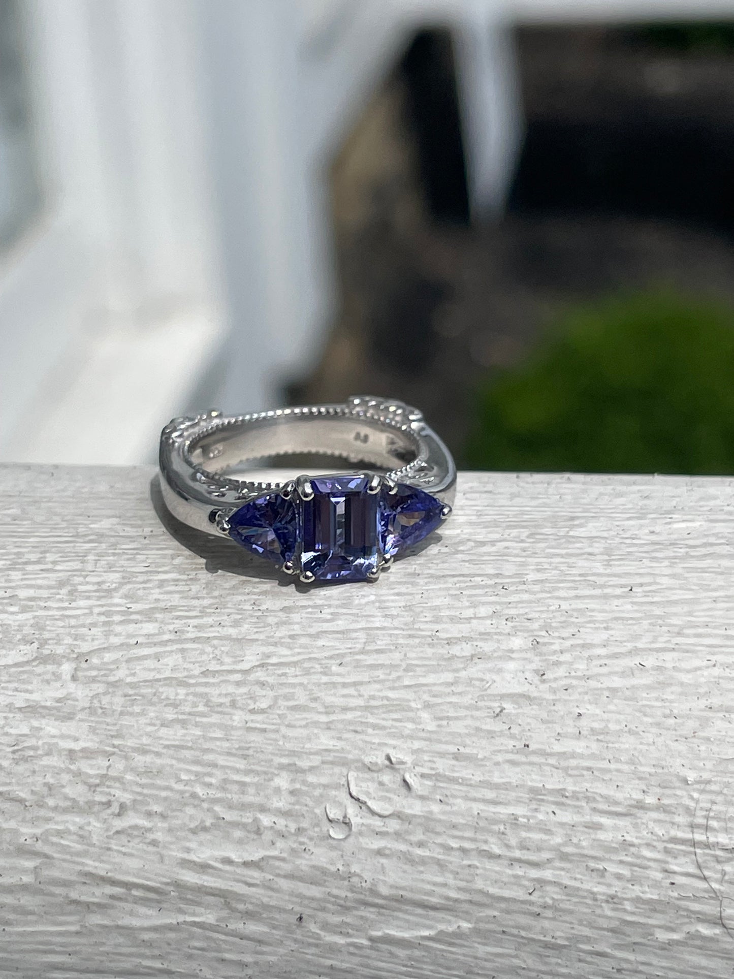 925 Sterling Silver PPF Natural Tanzanite Ring Size 6