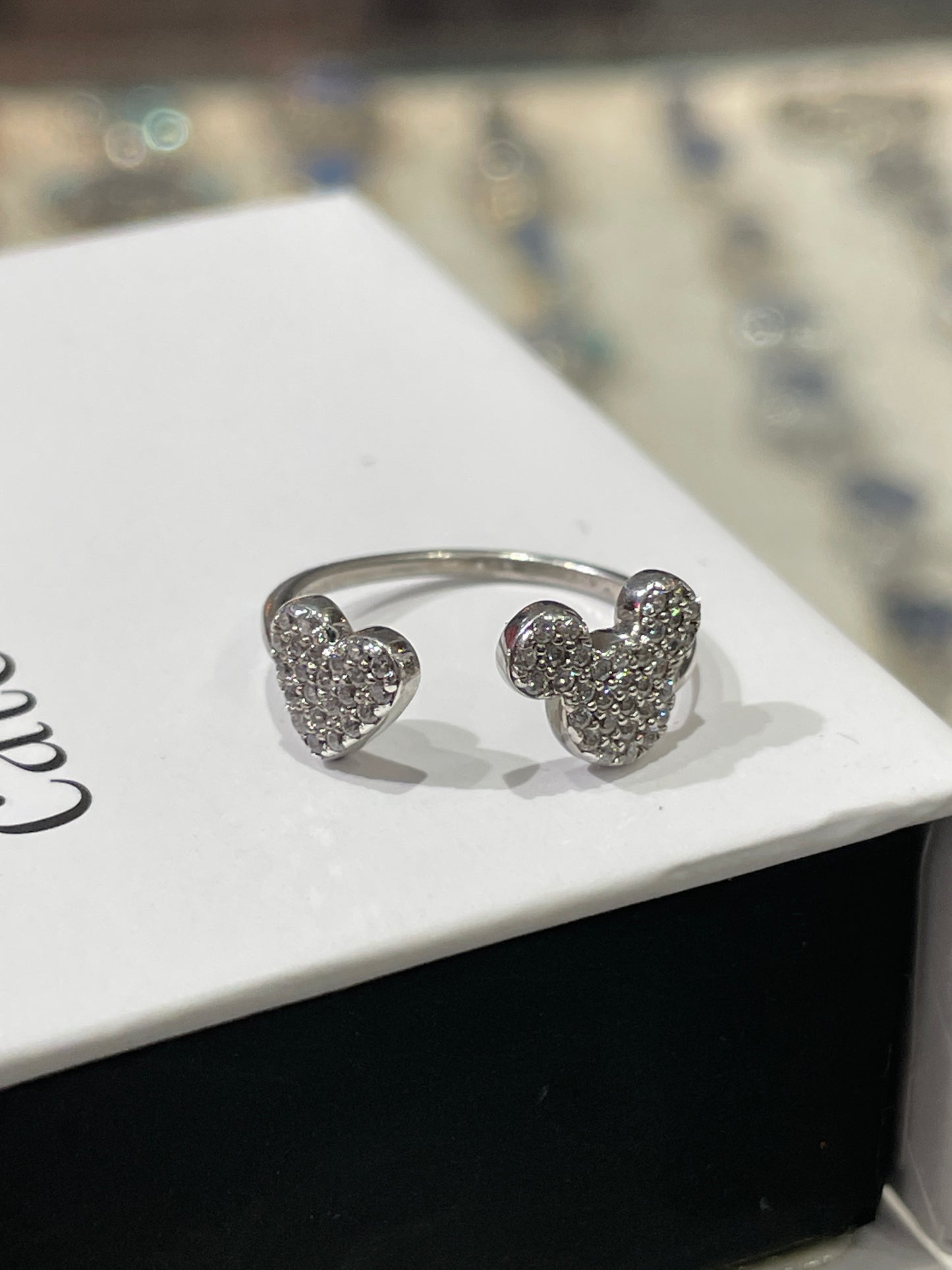 Disney Mickey 925 Sterling Silver Zirconia Wraparound ring