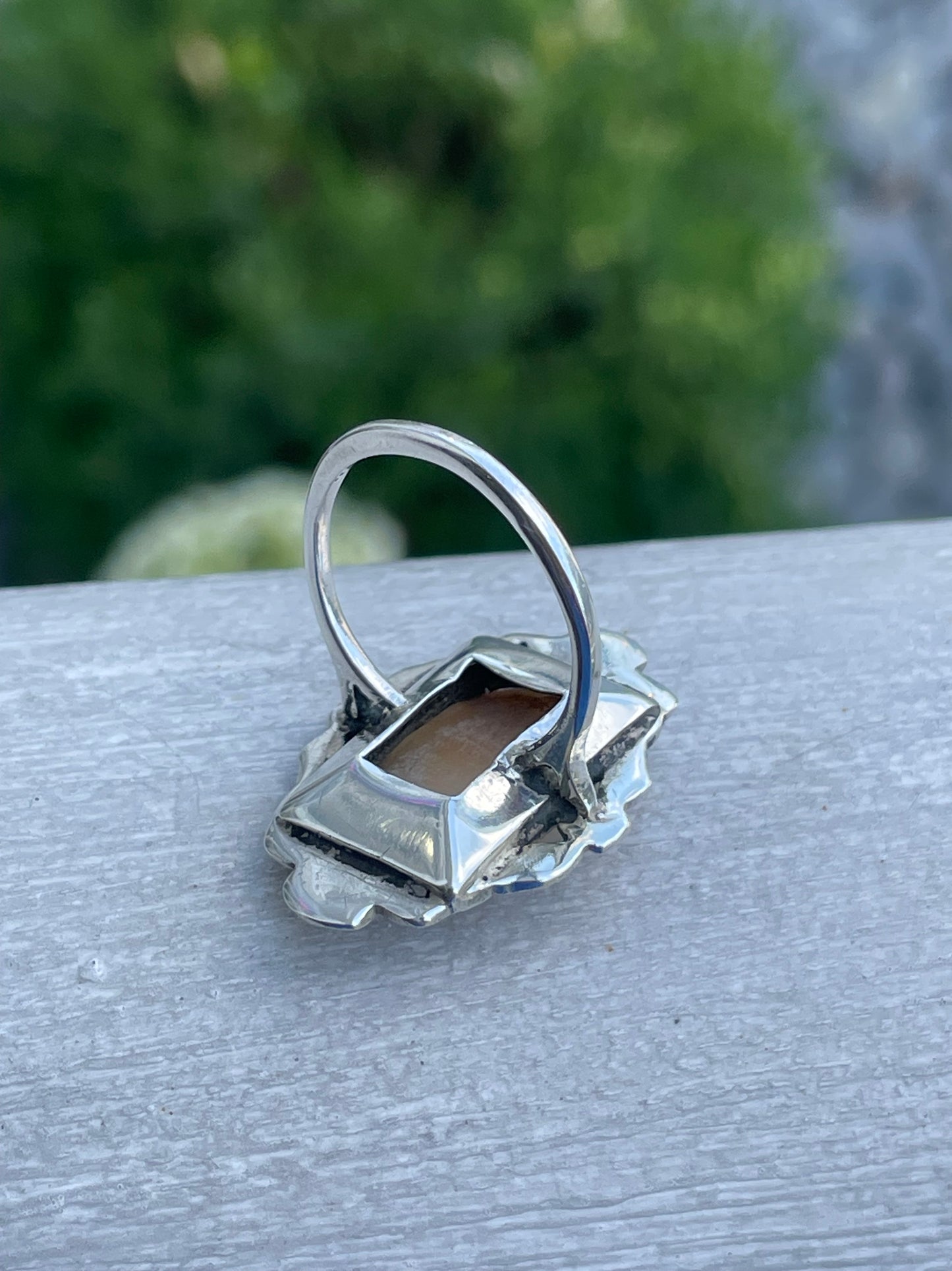 925 Sterling Silver Antique Cameo Ring Size 7