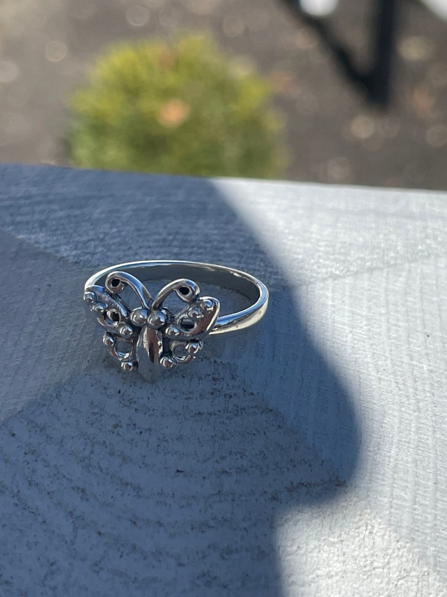 925 Sterling Silver Open Butterfly Ring Sz 7