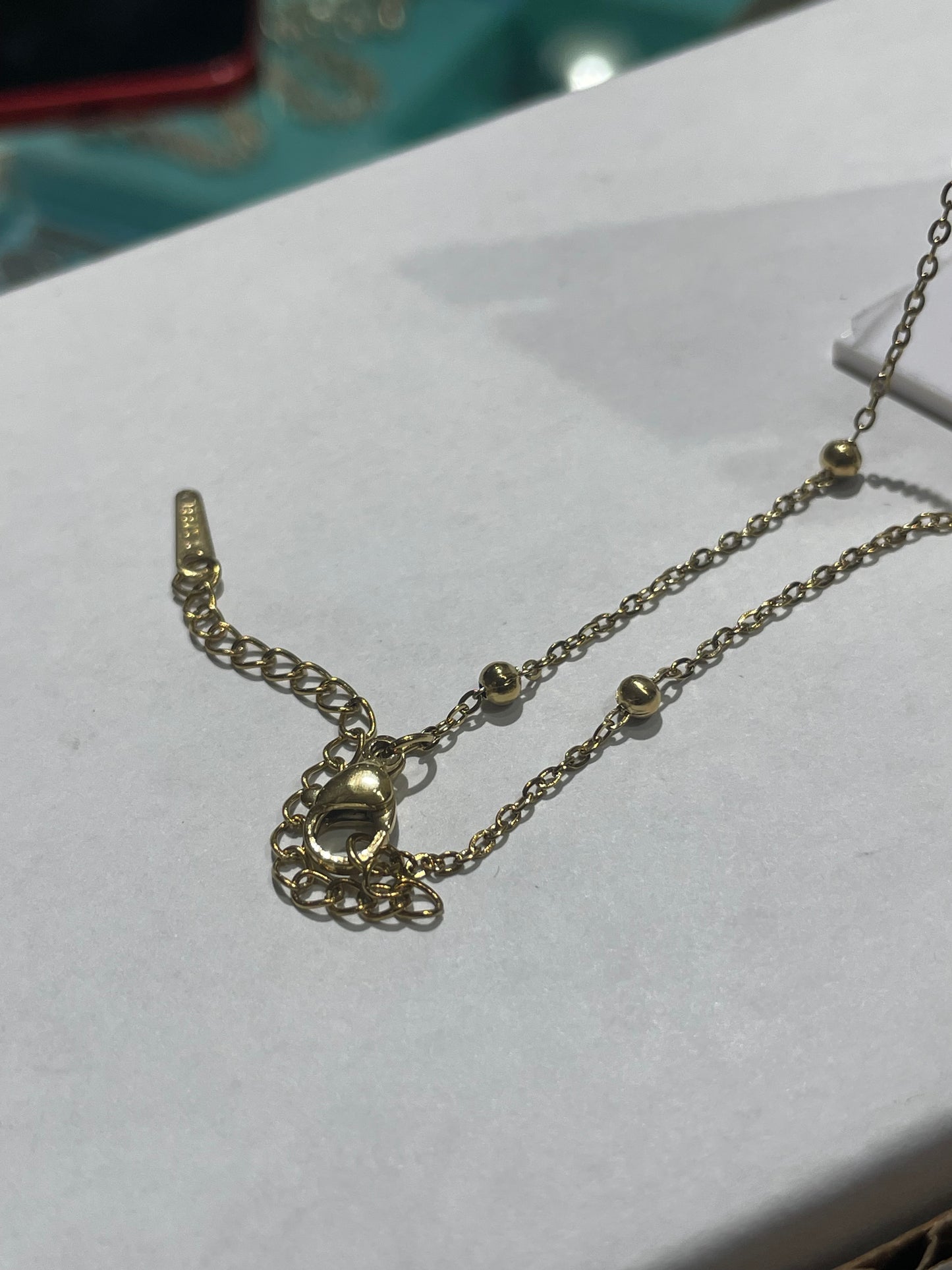 Stainless Steel Vermeil Pearl Cluster Station Necklace