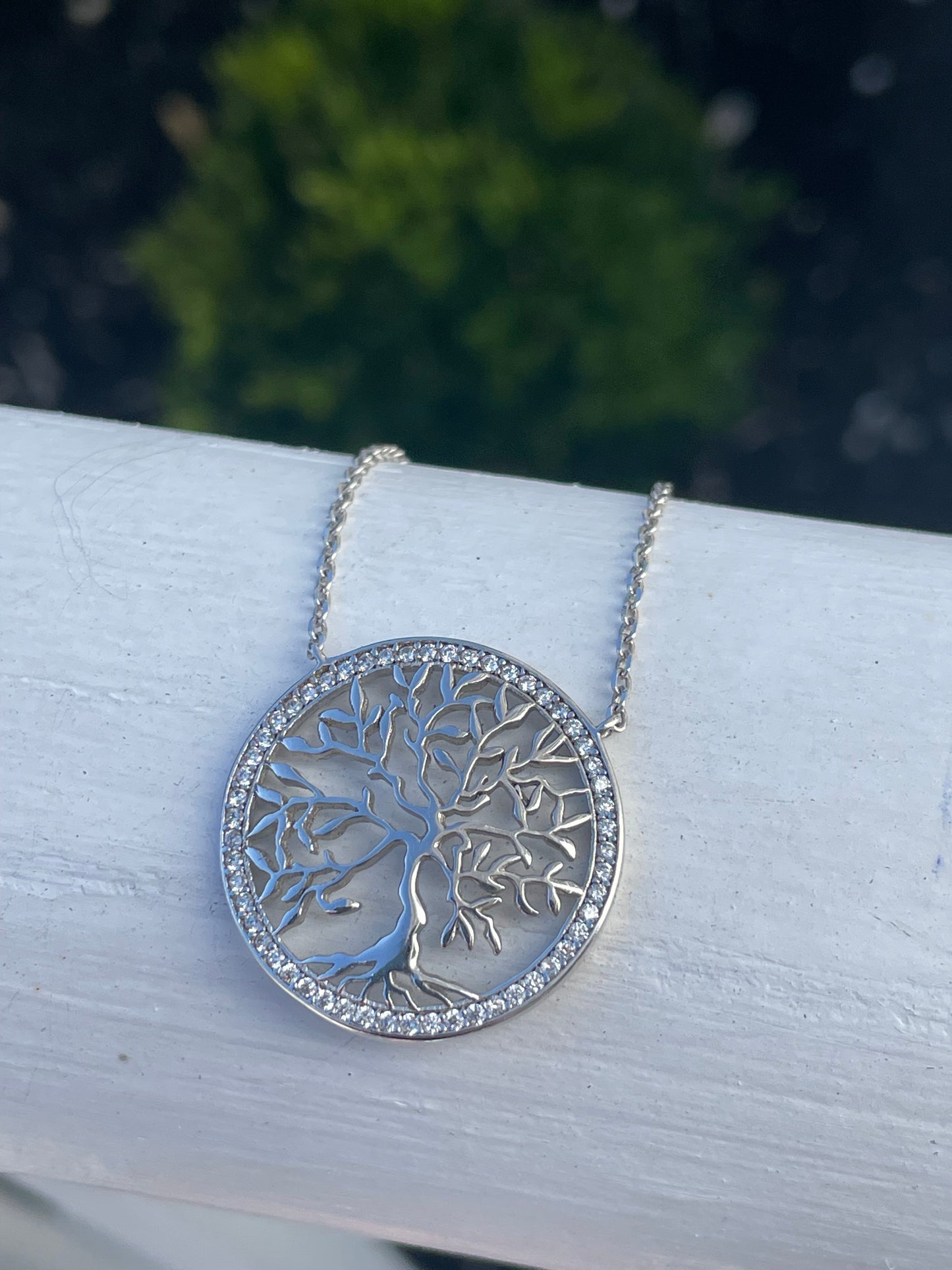 925 Sterling Silver Sparkling Tree of Life Necklace