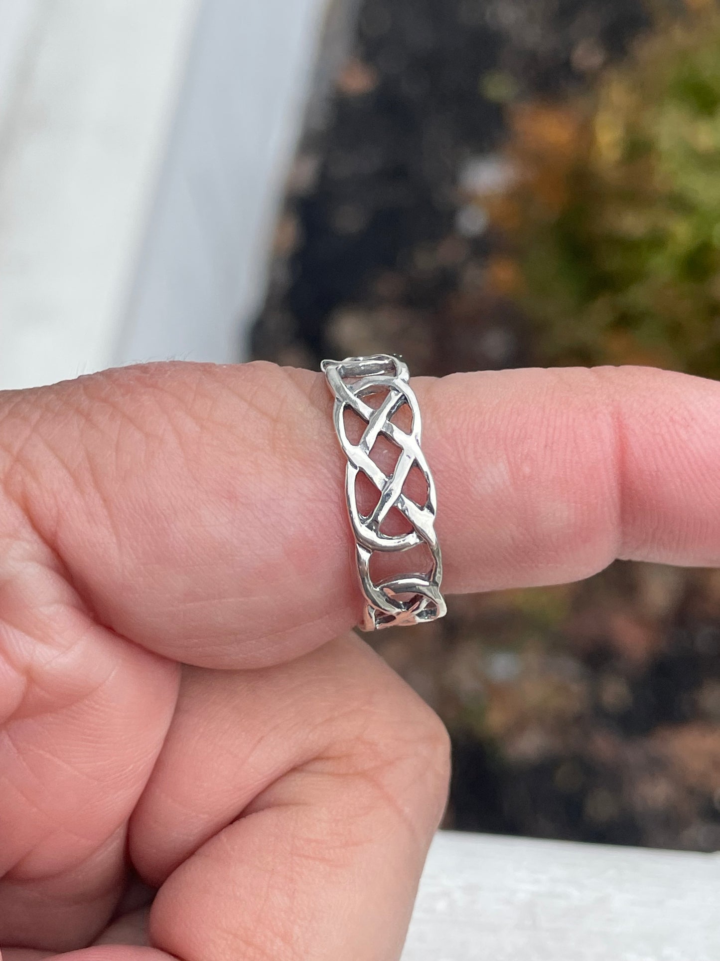 925 Sterling Silver Openwork Celtic Band Ring Size 11