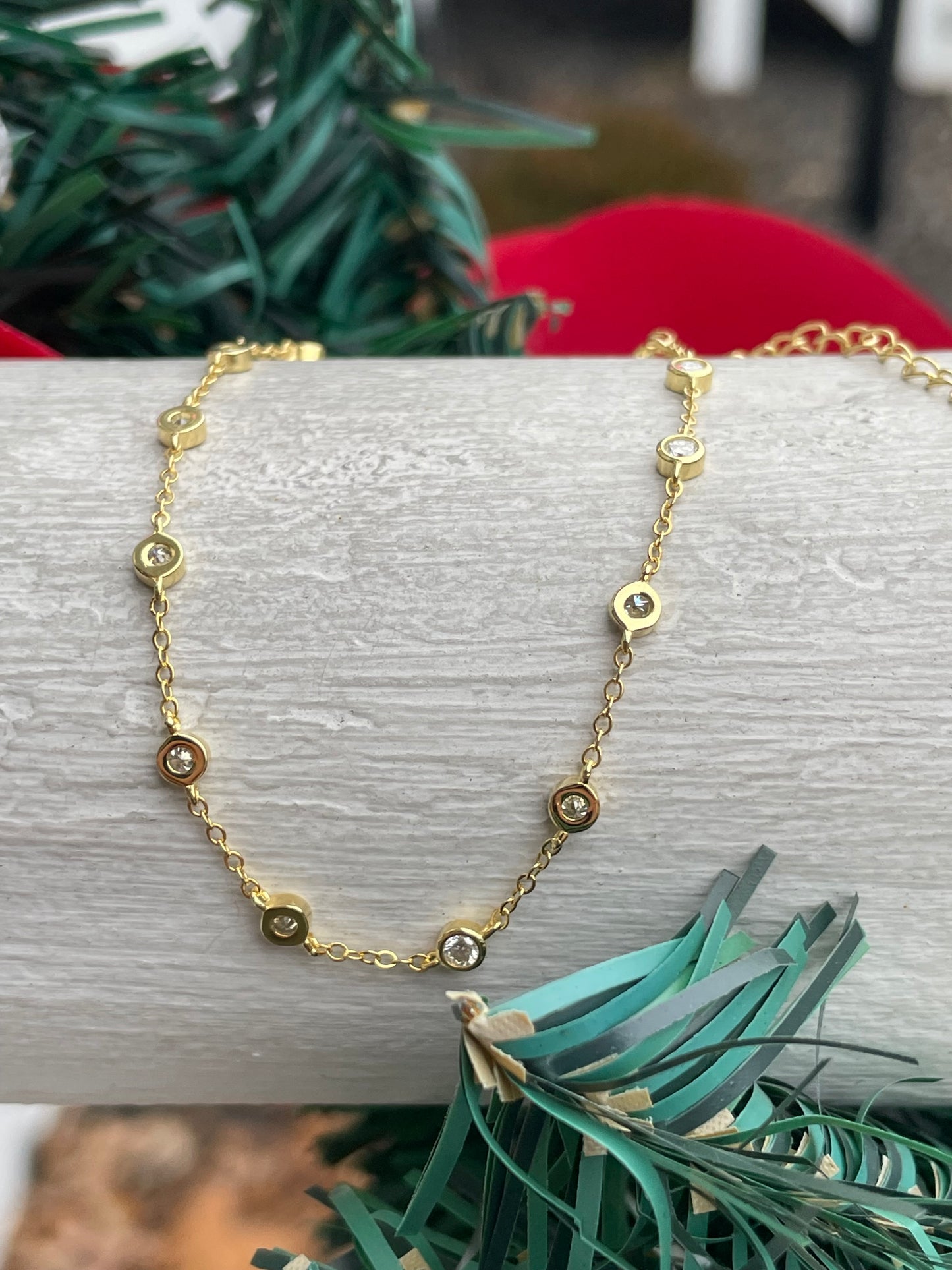 925 Sterling Silver Vermeil Moisonite Diamond by the Yard Bracelet