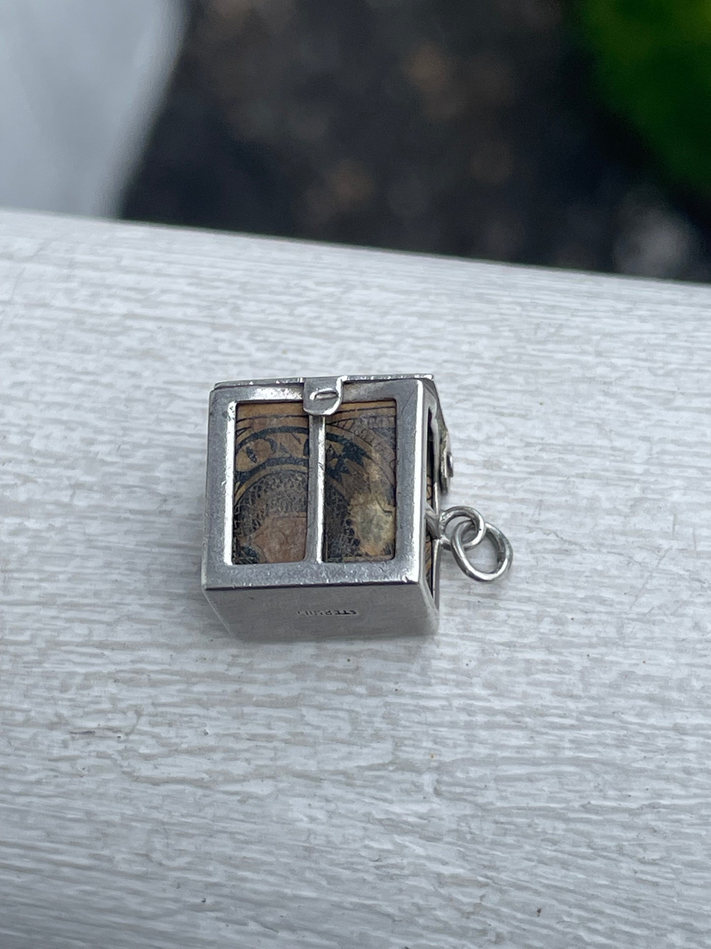 925 Sterling Silver Encapsulated Folded Bill Charm Pendant