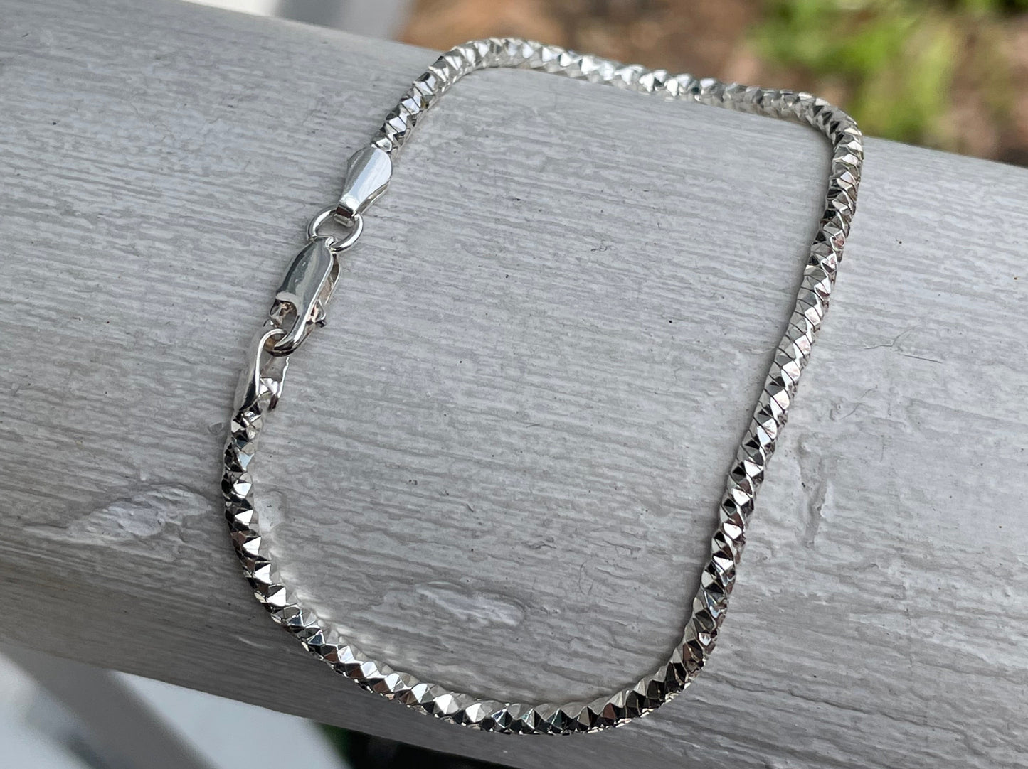 925 Sterling Silver Rock Cut Cobra Style Snake Bracelet 7.25”