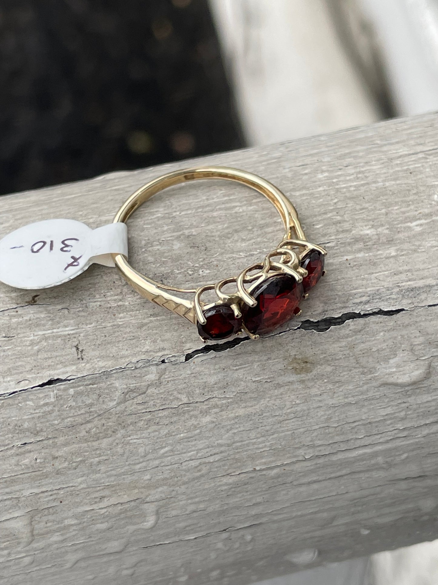 14k Gold Past Present Future 2.00ct Garnet Ring