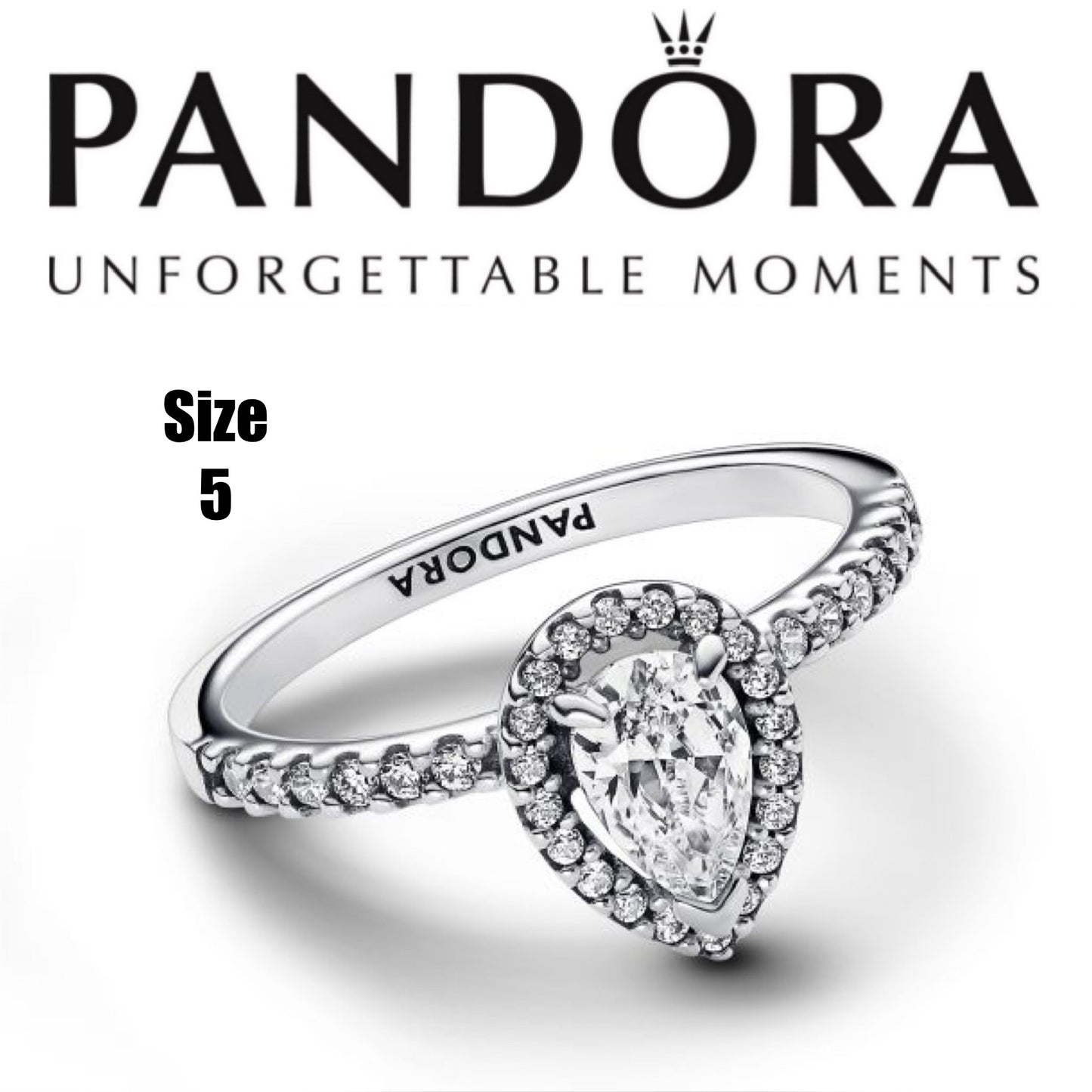 Pandora Sparkling Pear Halo Ring
192835C01 Size 5