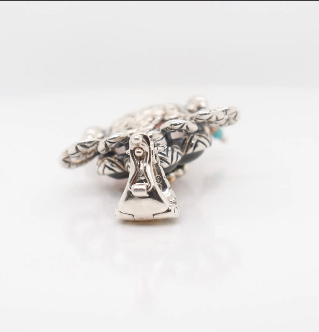 Designer Barbara Bixby 925 Sterling Silver & 18k Gold Guan Yin Enhancer Pendant