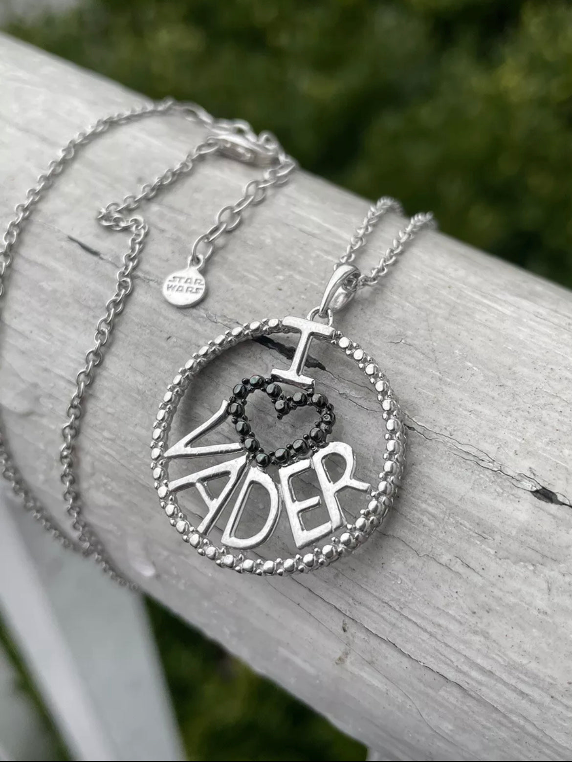 925 Sterling Silver Star Wars I Love Darth Vader Necklace