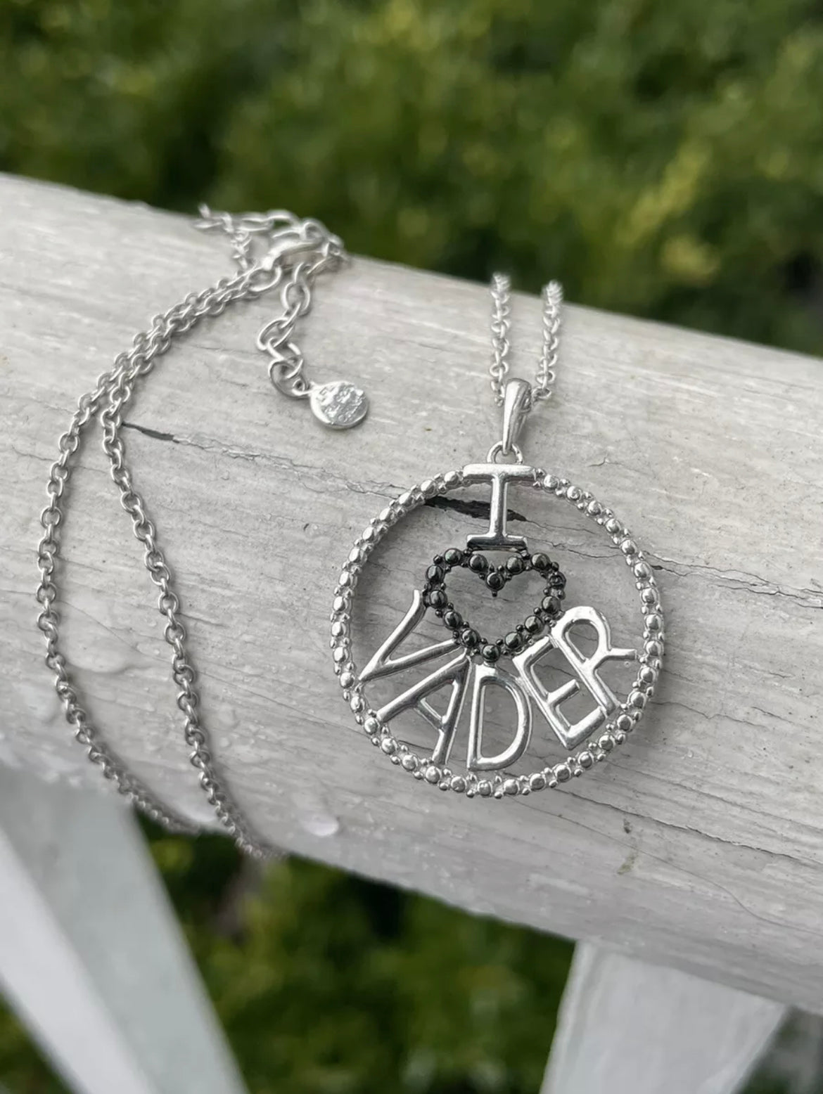 925 Sterling Silver Star Wars I Love Darth Vader Necklace